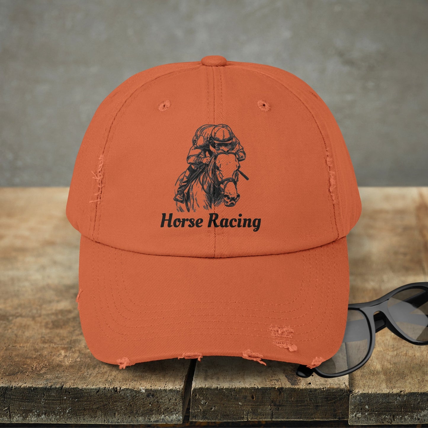 Horse Racing Baseball Cap, Line Drawing Horse Art, Perfect Hat Racing Fans - FlooredByArt