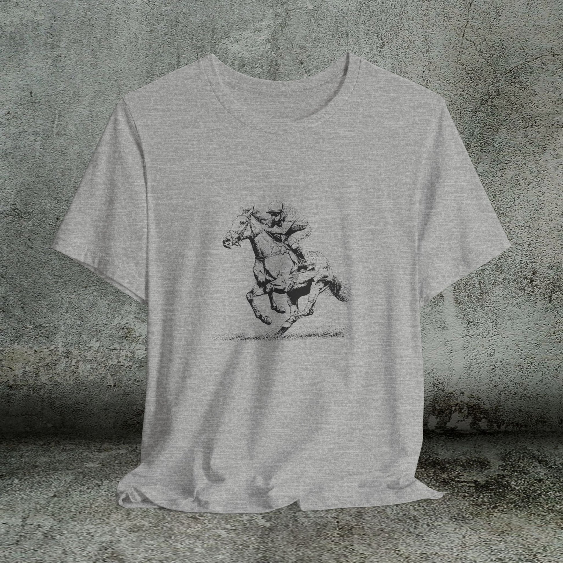 Horse Racing Shirt Jockey Art, Thoroughbred T-Shirt for Fans - FlooredByArt