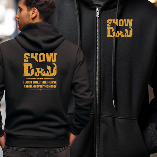 Horse Show Dad Full Zip Hoodie Jacket, Dad Gift Jacket, Horse Show Dad Gift - FlooredByArt