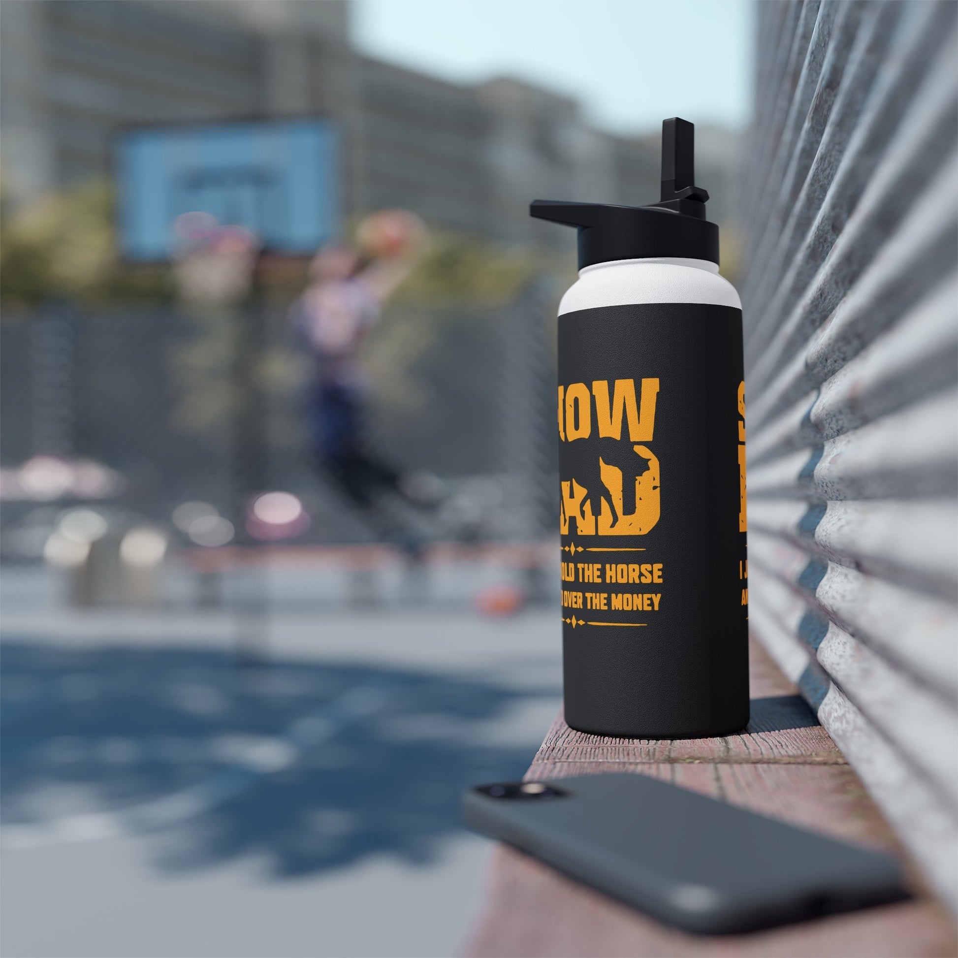 Horse Water Bottle for Show Dad, Dad horse Mug, Thermal Water Bottle Horse Show Bottle - FlooredByArt