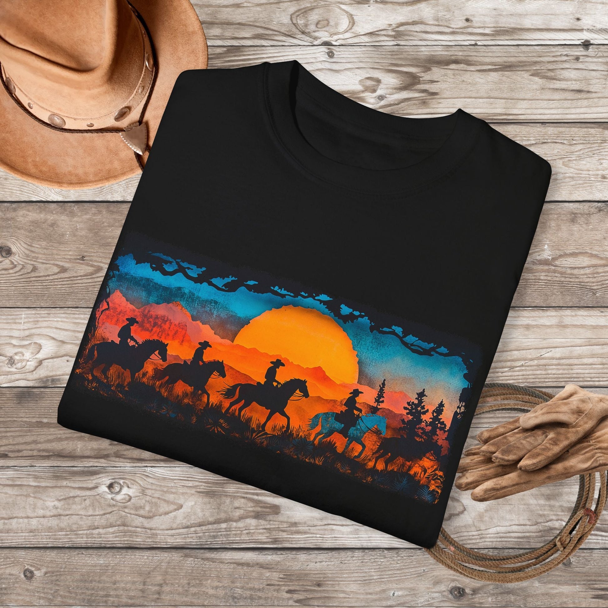 Horseback Trail Riding Shirt, Natural Dyed T-shirt, Rustic Country Life Shirt Casual Wear Gifft - FlooredByArt