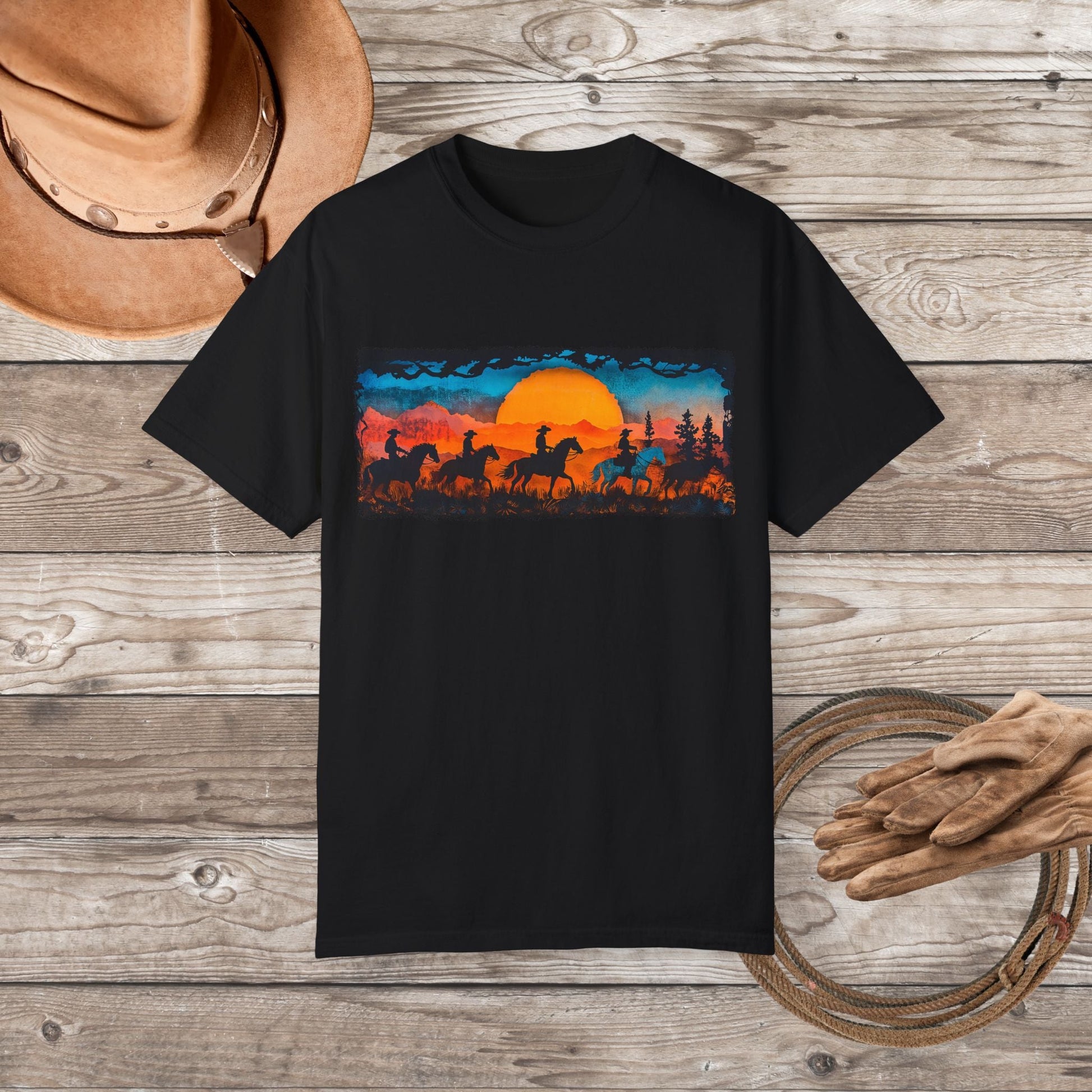 Horseback Trail Riding Shirt, Natural Dyed T-shirt, Rustic Country Life Shirt Casual Wear Gifft - FlooredByArt