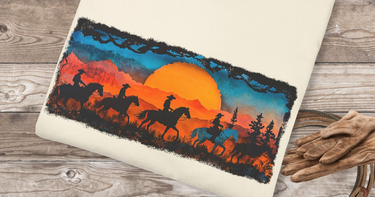 Horseback Trail Riding Shirt, Natural Dyed T-shirt, Rustic Country Life Shirt Casual Wear Gifft - FlooredByArt