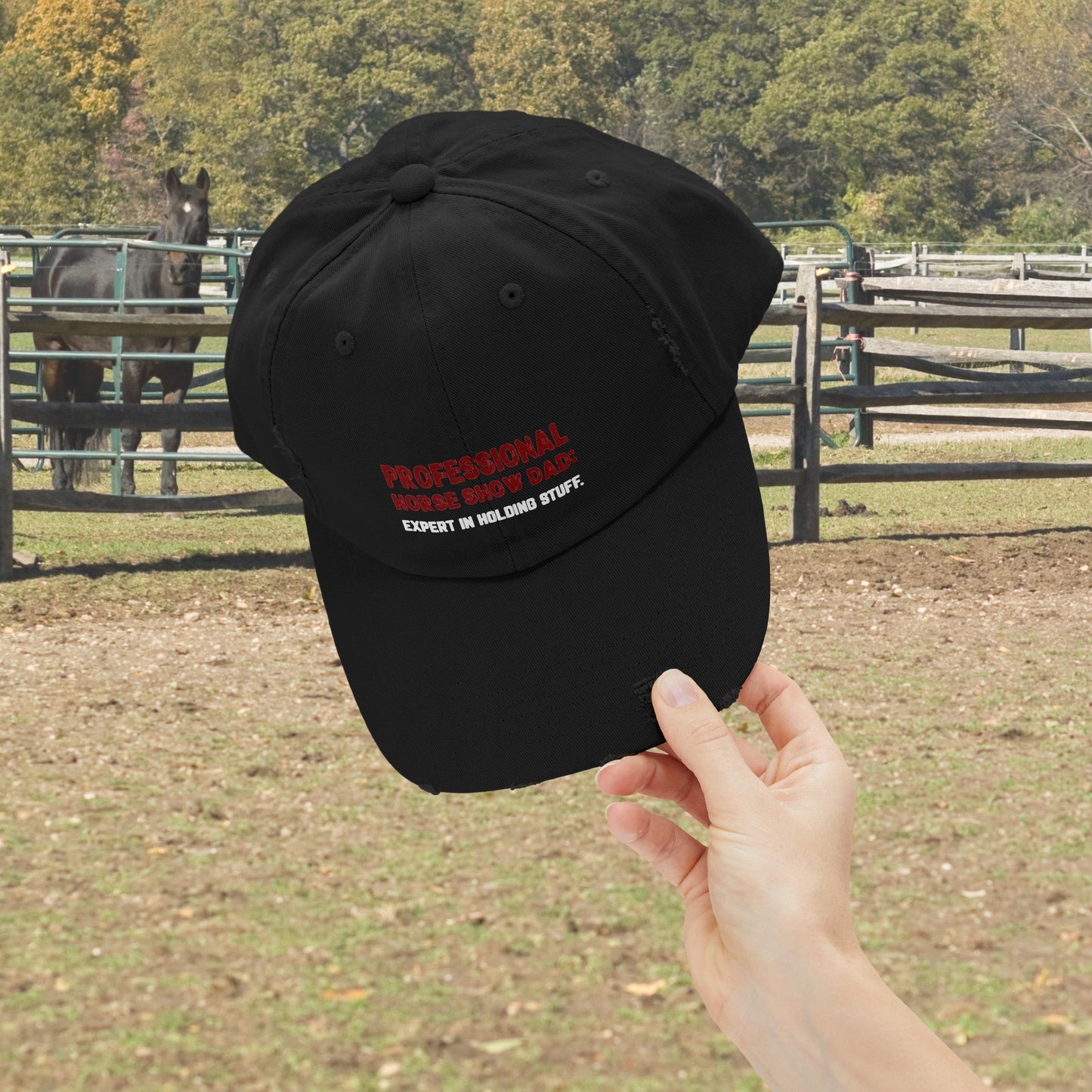 Horseshow Dad Horse Hat Cap, Professional Horseshow Dad Baseball Cap - FlooredByArt