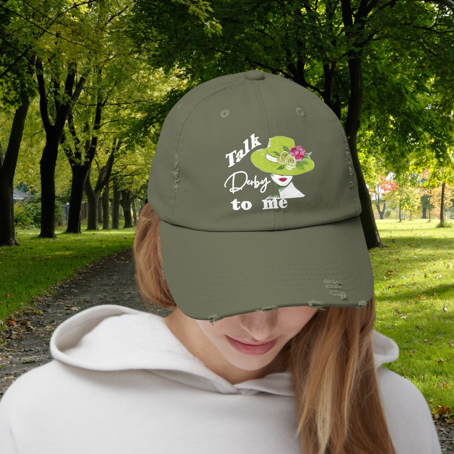 Kentucky Derby Flower Hat, Horse Racing Baseball Cap, Funny Ladies Bonnet - FlooredByArt