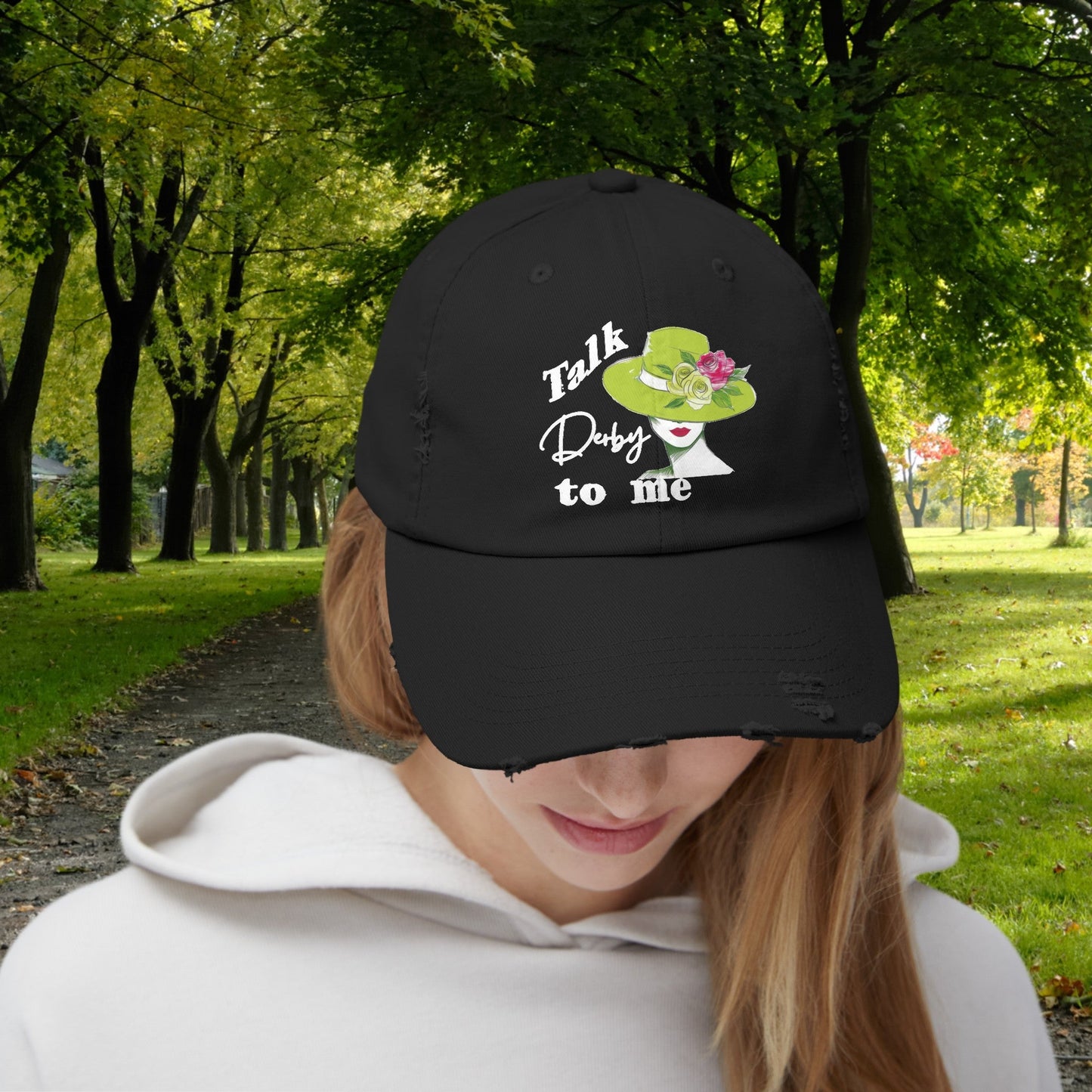 Kentucky Derby Flower Hat, Horse Racing Baseball Cap, Funny Ladies Bonnet - FlooredByArt