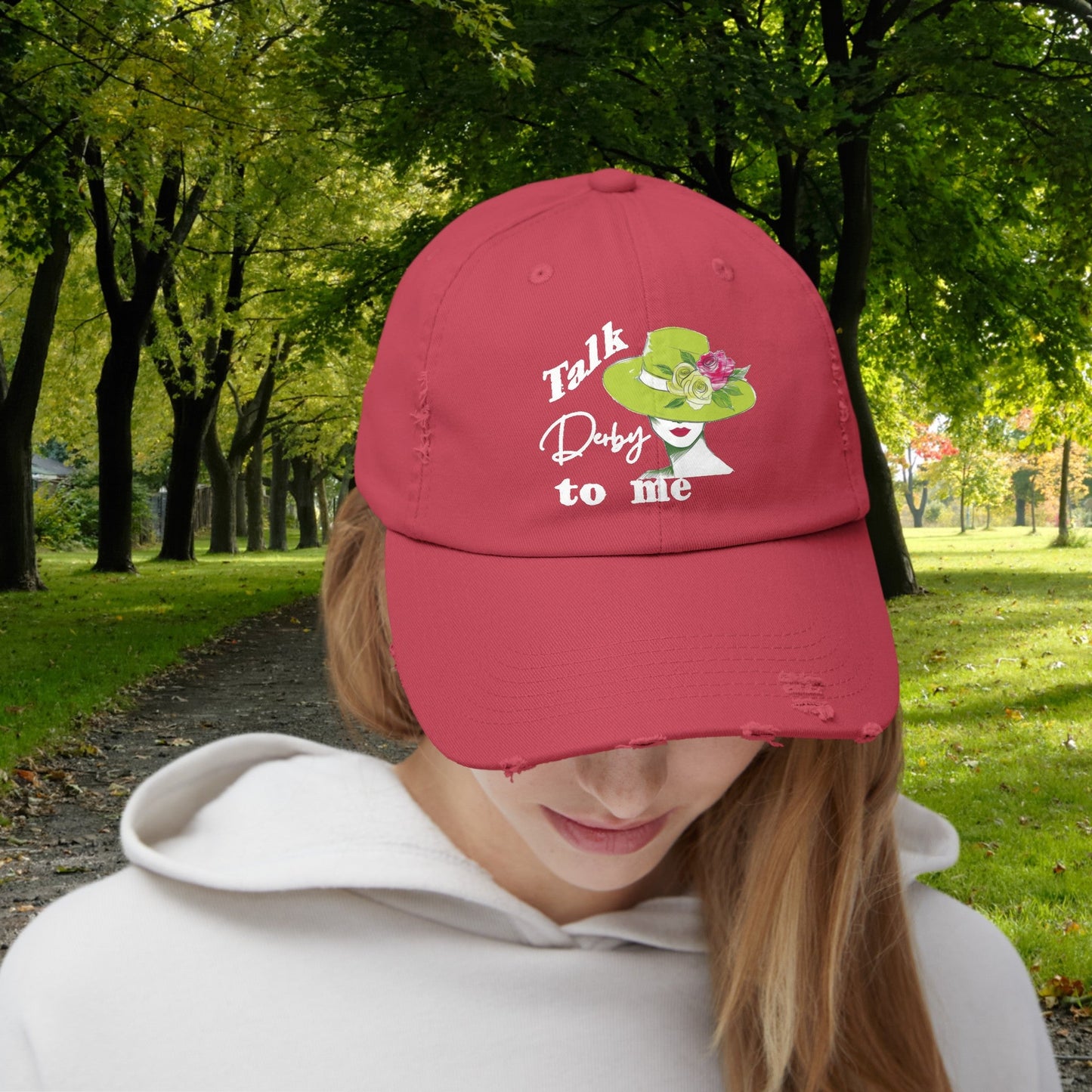 Kentucky Derby Flower Hat, Horse Racing Baseball Cap, Funny Ladies Bonnet - FlooredByArt