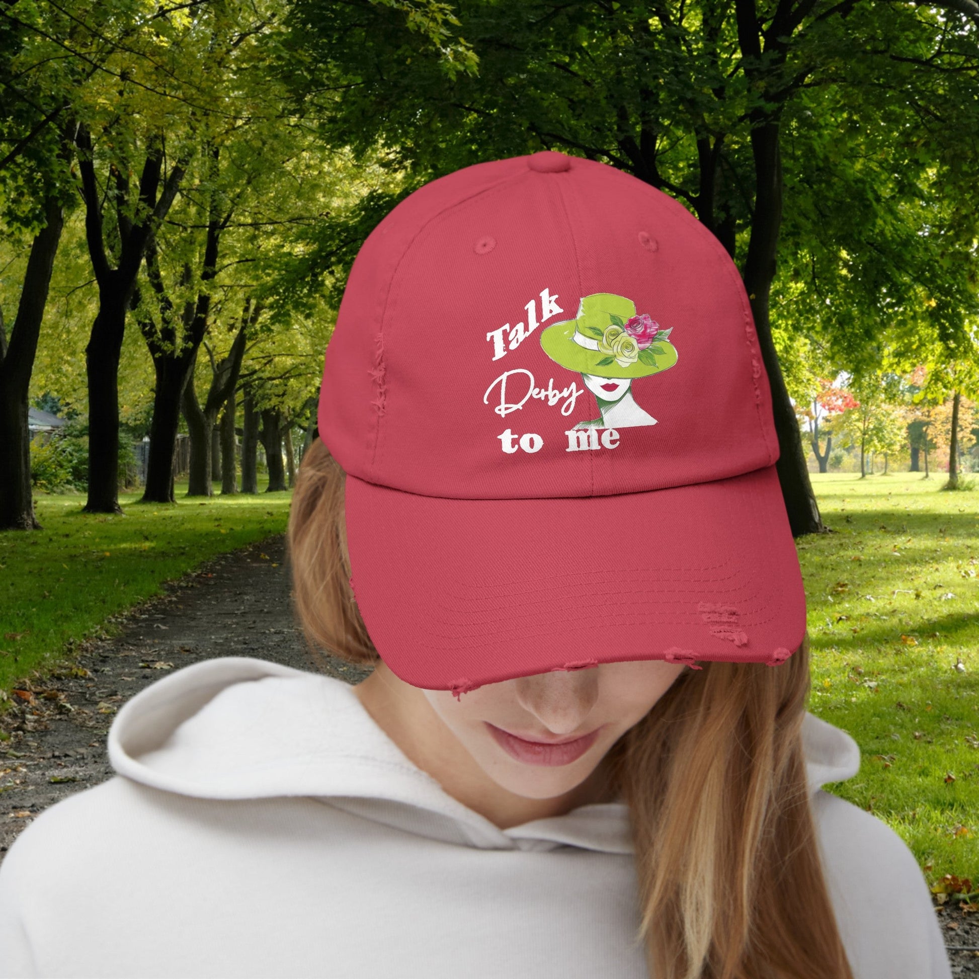 Kentucky Derby Flower Hat, Horse Racing Baseball Cap, Funny Ladies Bonnet - FlooredByArt