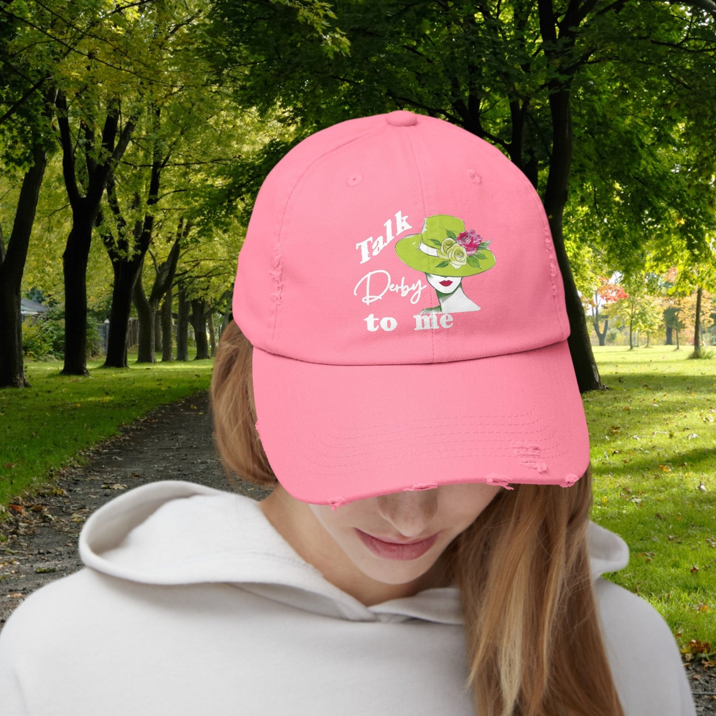 Kentucky Derby Flower Hat, Horse Racing Baseball Cap, Funny Ladies Bonnet - FlooredByArt