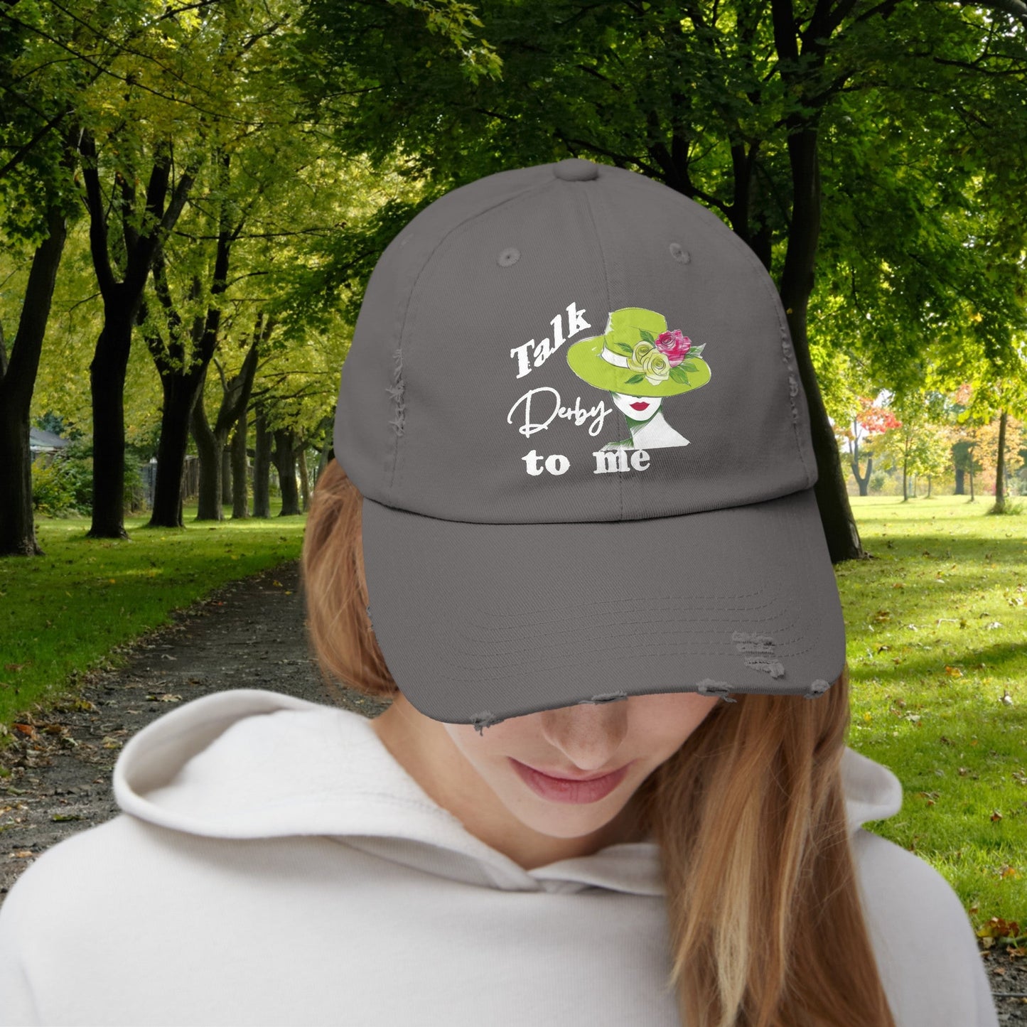 Kentucky Derby Flower Hat, Horse Racing Baseball Cap, Funny Ladies Bonnet - FlooredByArt