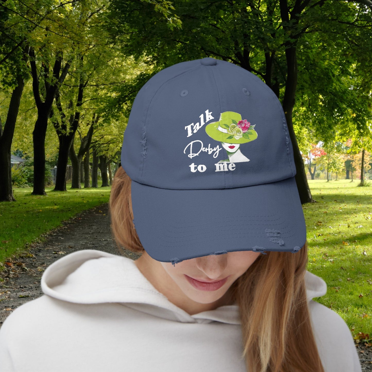 Kentucky Derby Flower Hat, Horse Racing Baseball Cap, Funny Ladies Bonnet - FlooredByArt