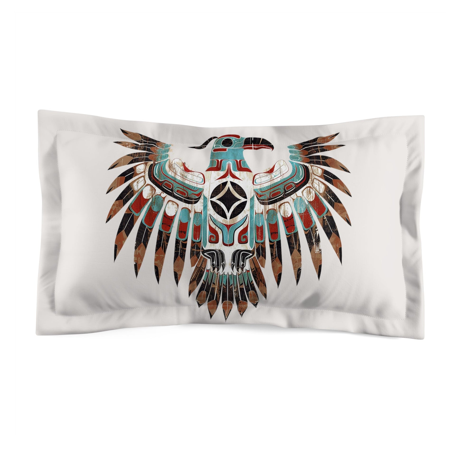 King/Standard Thunderbird Pillow Sham - Native American Styled Thunderbird, Southwestern Decor - FlooredByArt