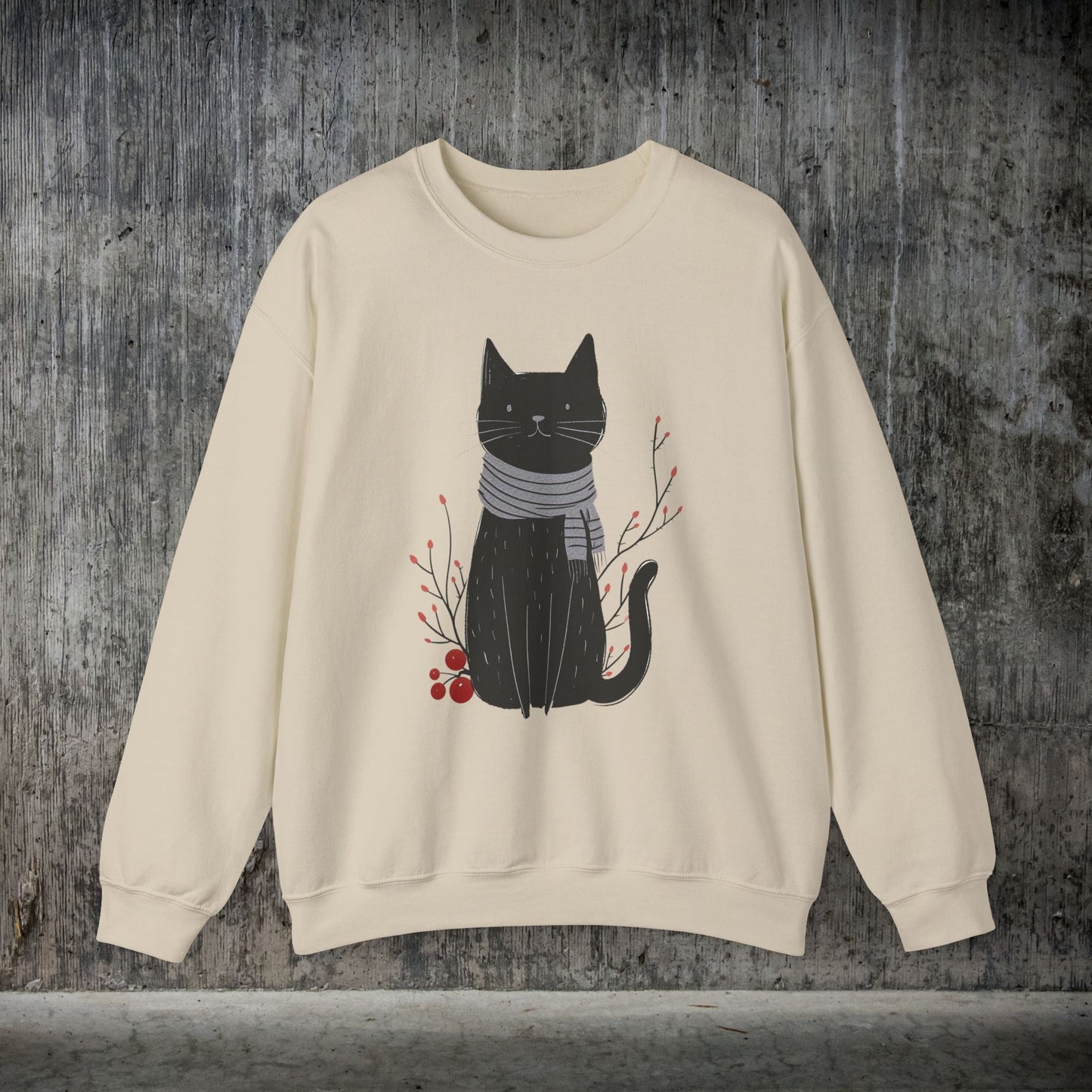 Minimalist Cat Sweatshirt, Cute Black Cat Shirt, Dapper Dressed Country Cat - FlooredByArt