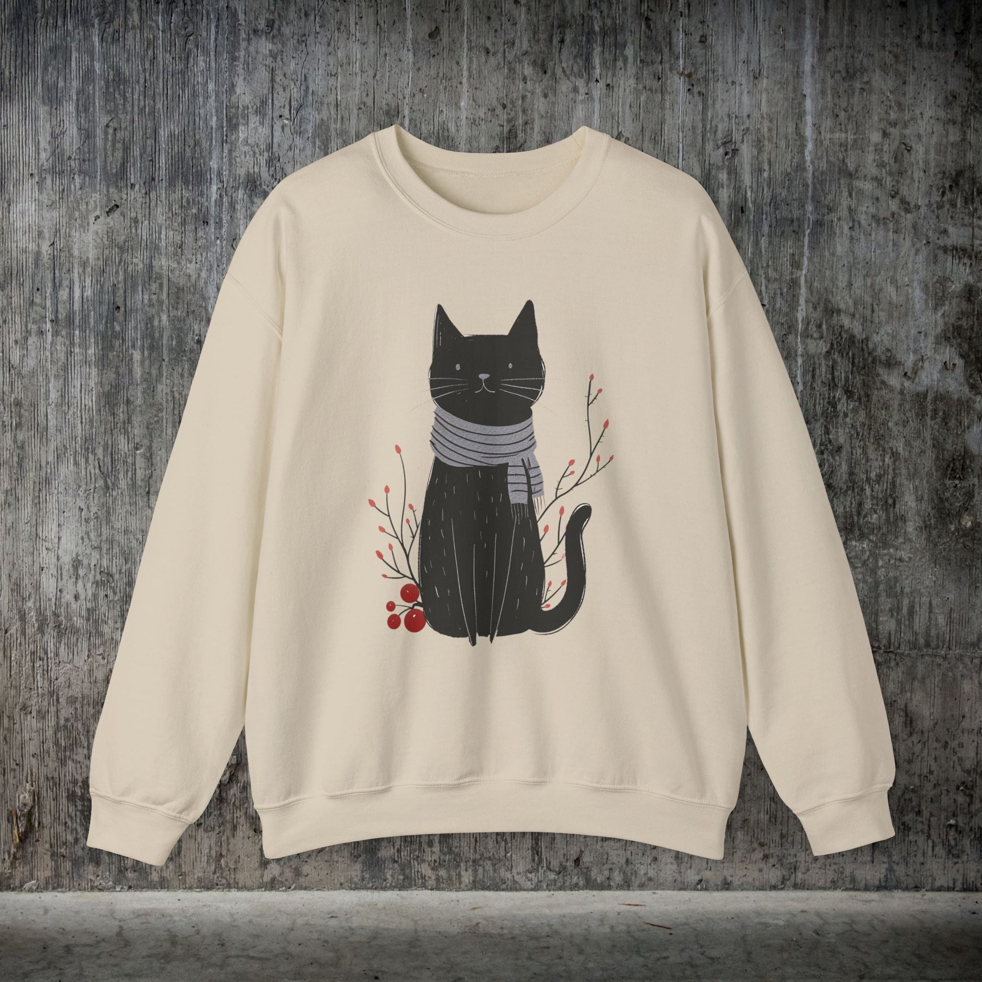 Minimalist Cat Sweatshirt, Cute Black Cat Shirt, Dapper Dressed Country Cat - FlooredByArt