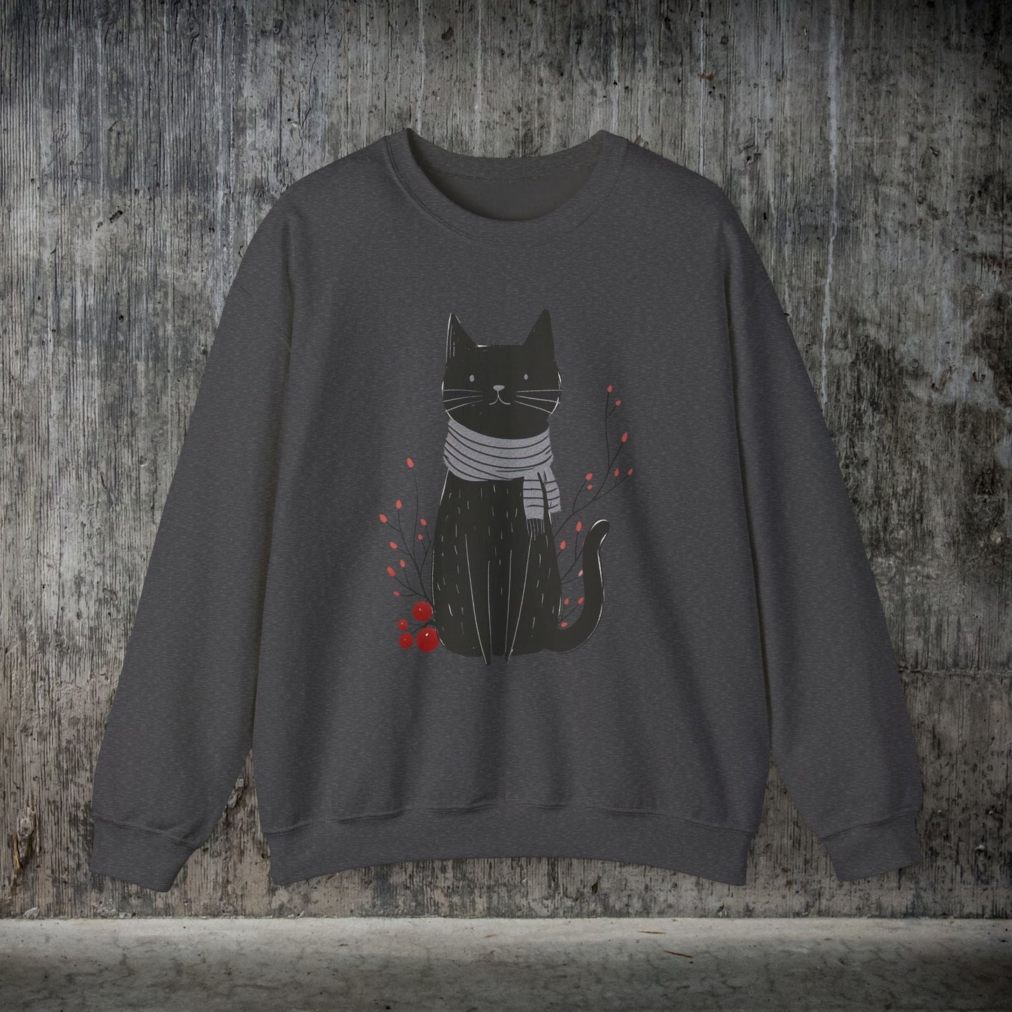 Minimalist Cat Sweatshirt, Cute Black Cat Shirt, Dapper Dressed Country Cat - FlooredByArt