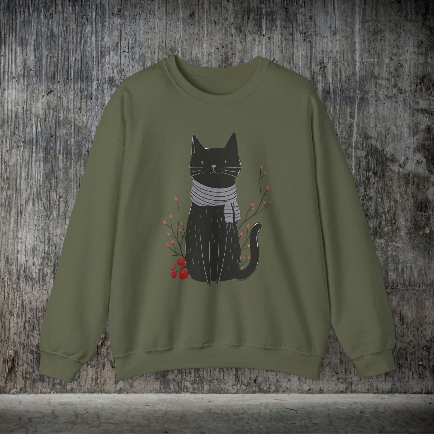 Minimalist Cat Sweatshirt, Cute Black Cat Shirt, Dapper Dressed Country Cat - FlooredByArt