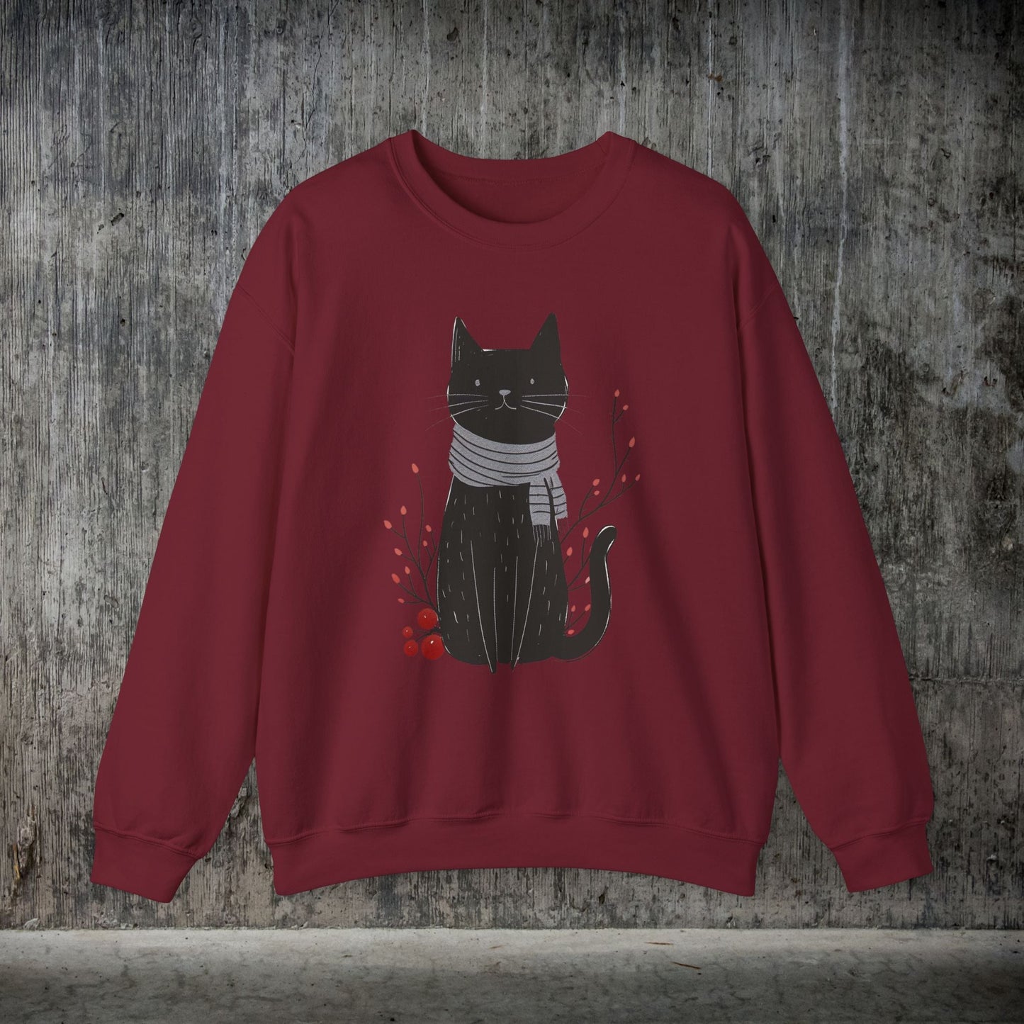 Minimalist Cat Sweatshirt, Cute Black Cat Shirt, Dapper Dressed Country Cat - FlooredByArt