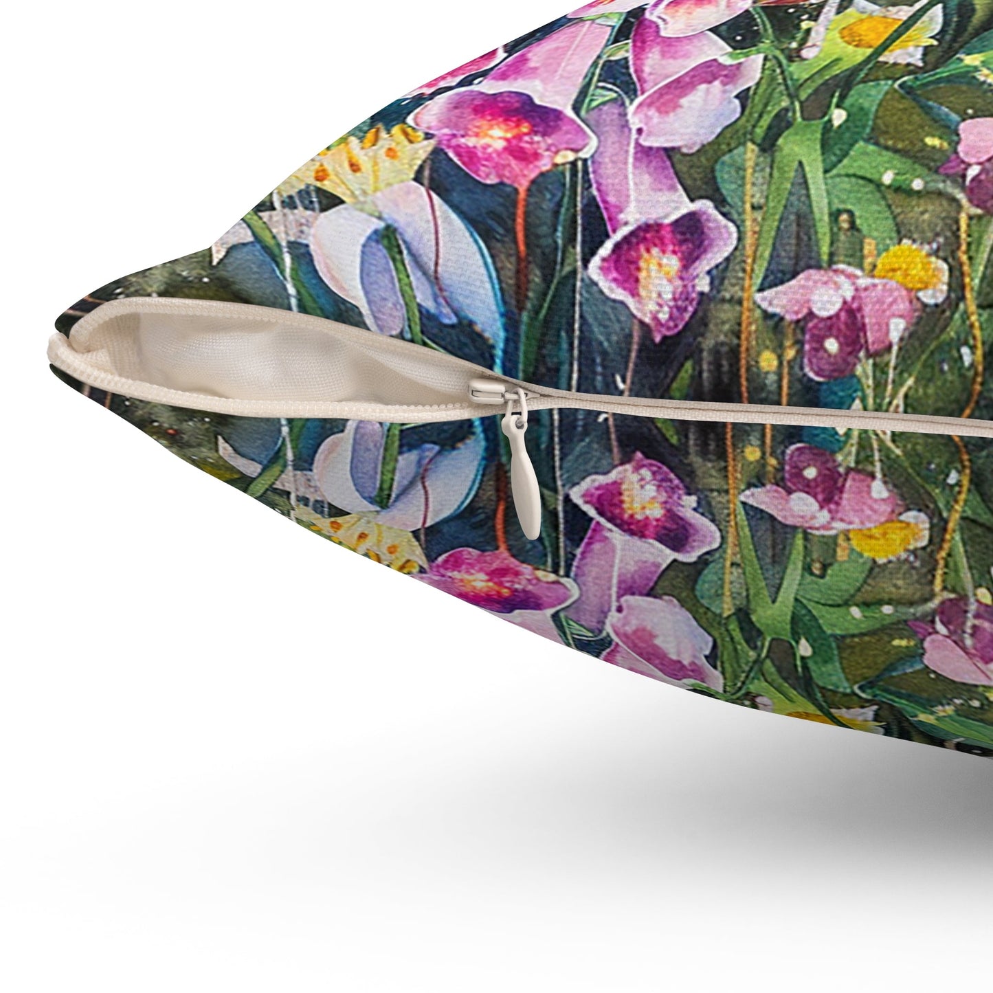Mom's Summer Floral Garden Throw Pillow, Boho Electic Garden Decor - FlooredByArt