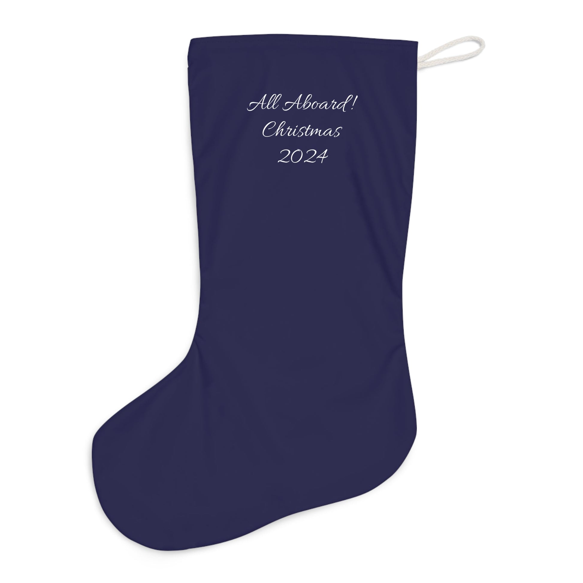 New Christmas Train Stocking 2024 Design - Large Vintage Steam Train Art For Christmas - FlooredByArt