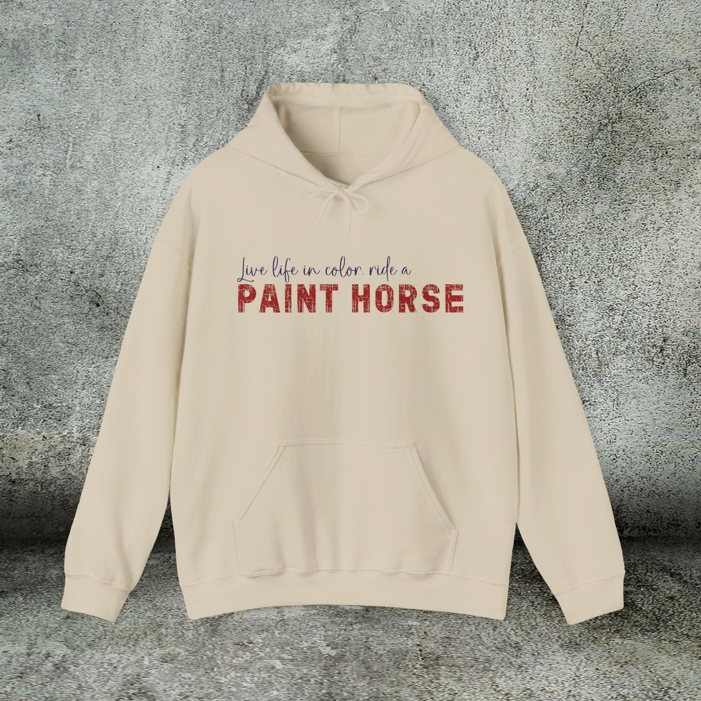 Paint Horse Hoodie – “Live Life in Color” Appaloosa Sweatshirt for Horse Lovers - FlooredByArt
