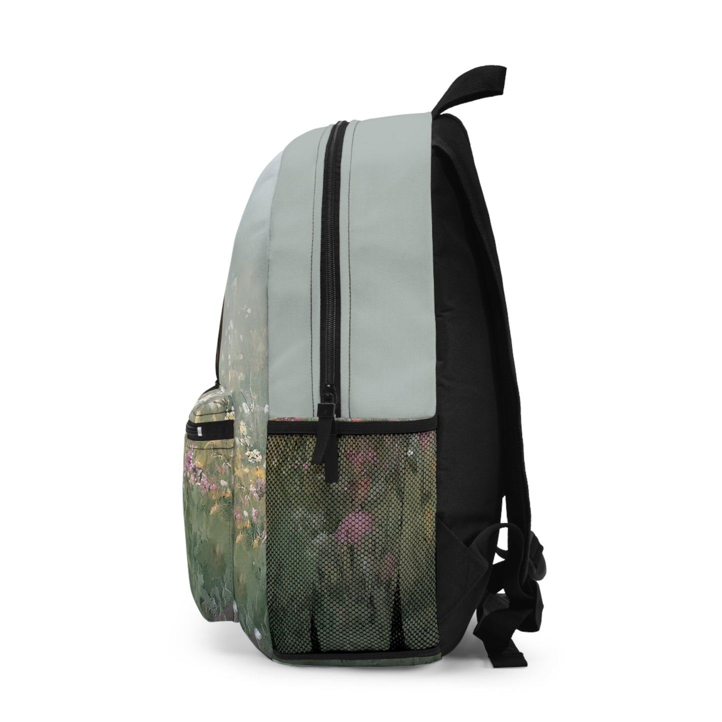 Personalized Bay Horse Backpack - Watercolor Horse with Blaze in Wildflowers, Equestrian School Bag - FlooredByArt