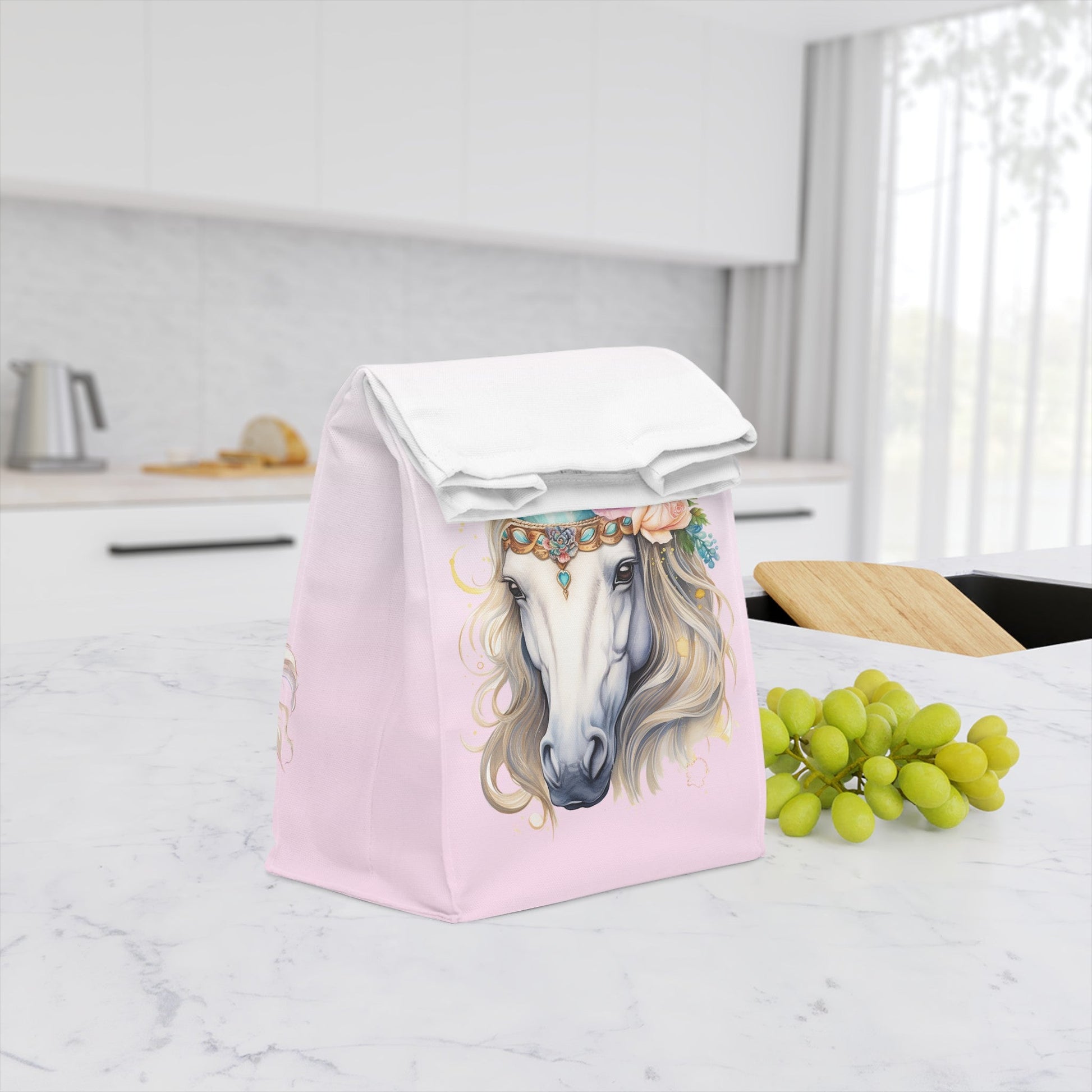 Personalized Girls Horse Insulated Lunch Bag, Back to School Lunch Bag for Horse Lover Gift Lunch Bag for Girls - FlooredByArt