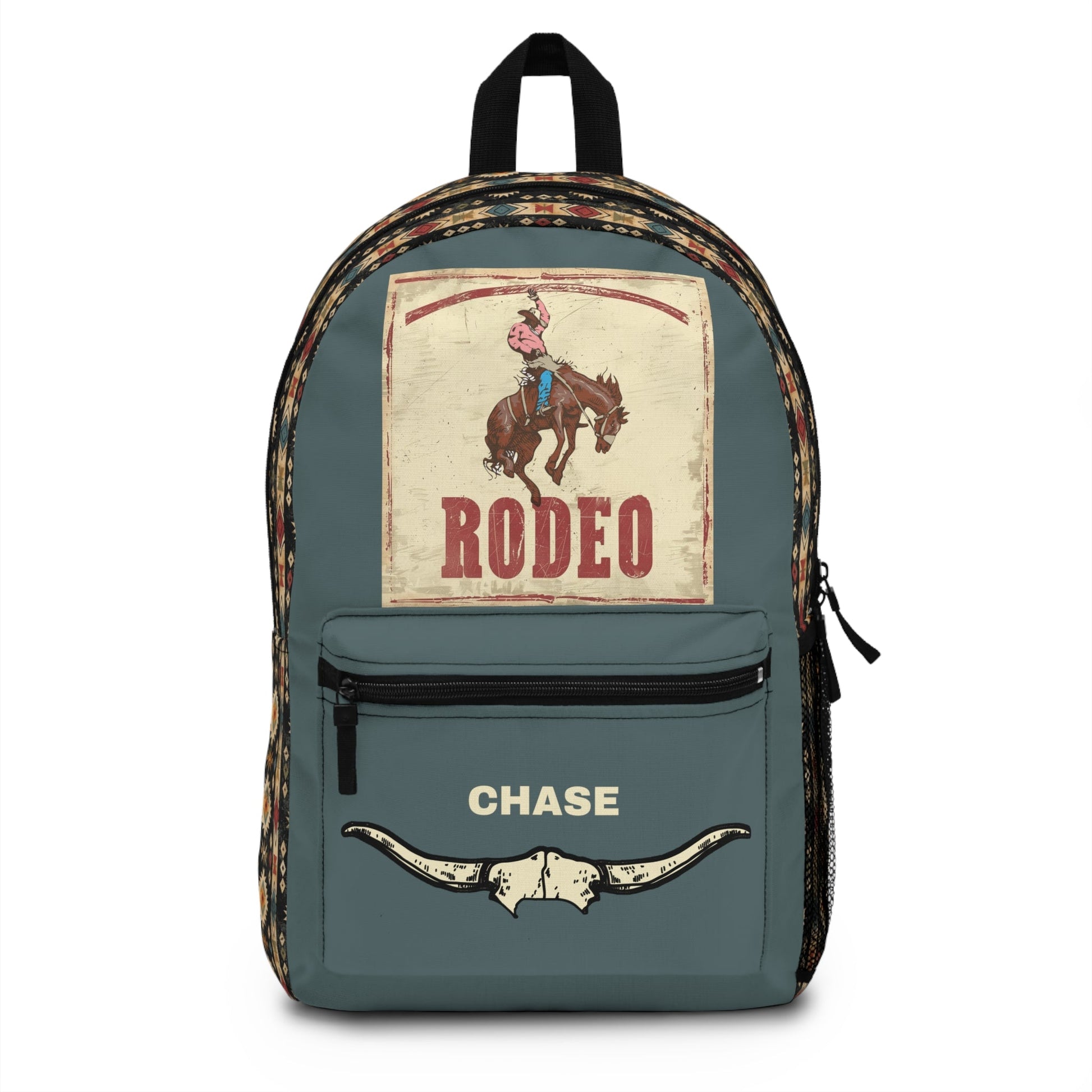 Personalized Rodeo Backpack for Boys – Western Horse and Aztec Design Bookbag - FlooredByArt