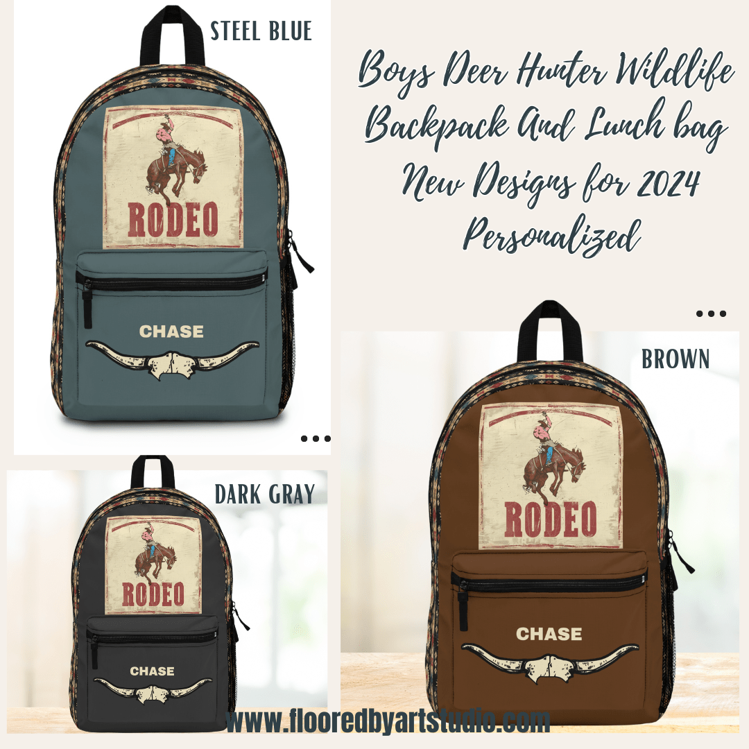 Personalized Rodeo Backpack for Boys – Western Horse and Aztec Design Bookbag - FlooredByArt