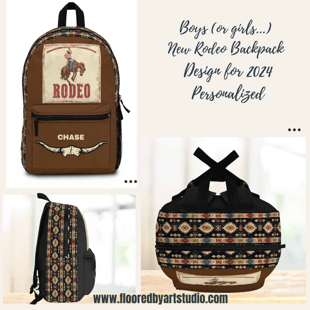 Personalized Rodeo Backpack for Boys – Western Horse and Aztec Design Bookbag - FlooredByArt