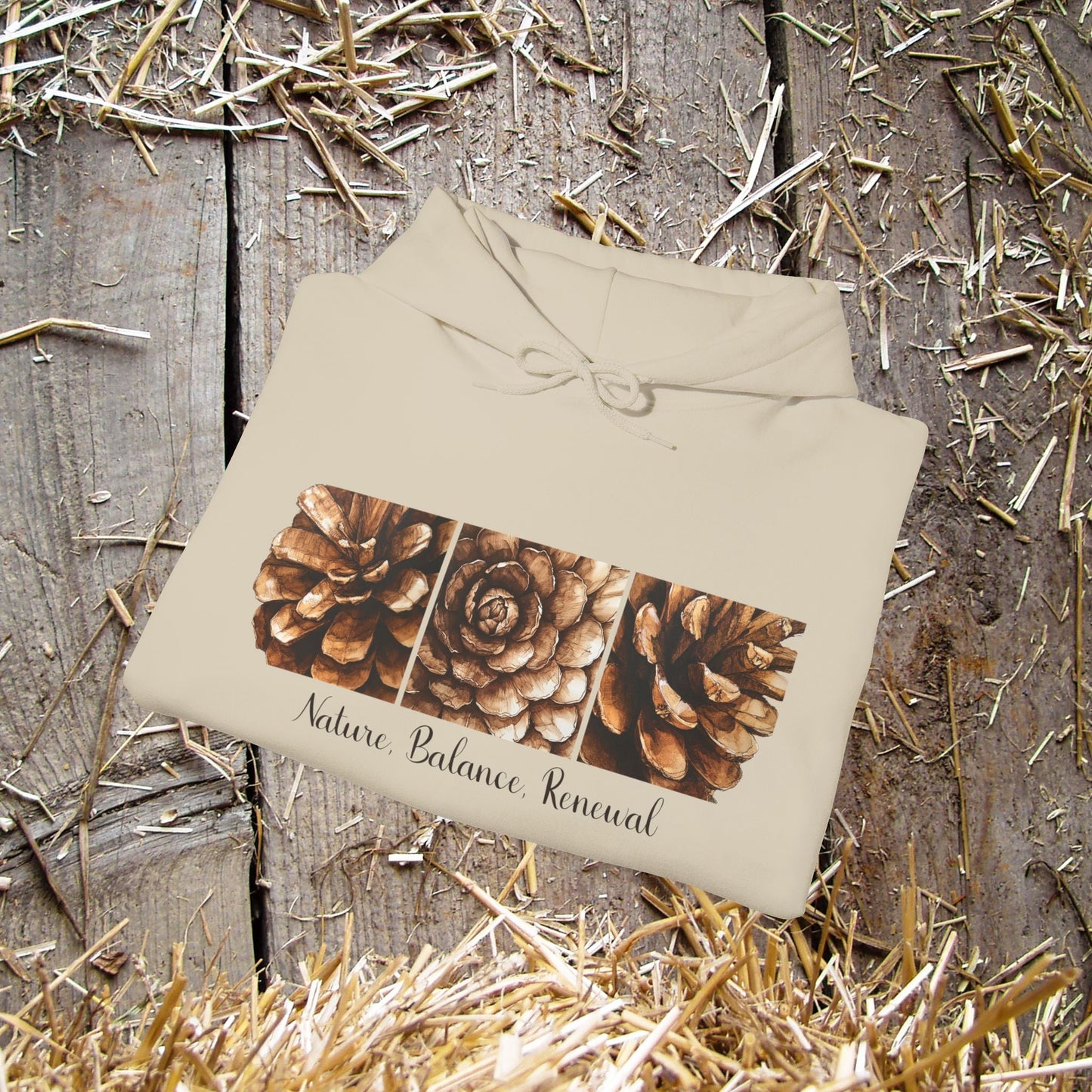 Pinecone Inspiration Hoodie, Pinecone Hiking Sweatshirt, Life Renewal Sweater, Mountains Shirt - FlooredByArt