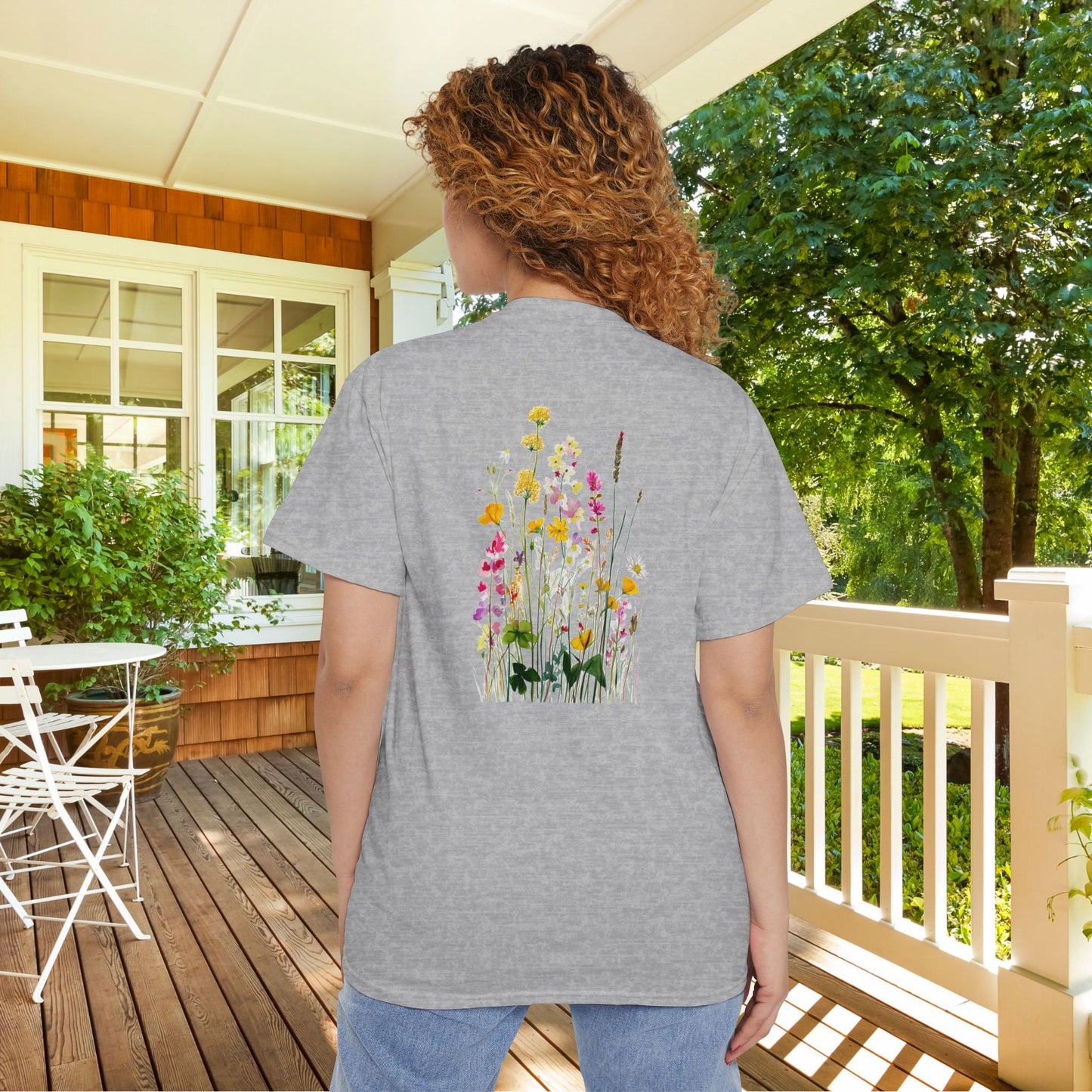 Pocket Full of Sunshine Shirt β Wildflower Pocket Tee, Nature Lover Gift, Floral Back - FlooredByArt