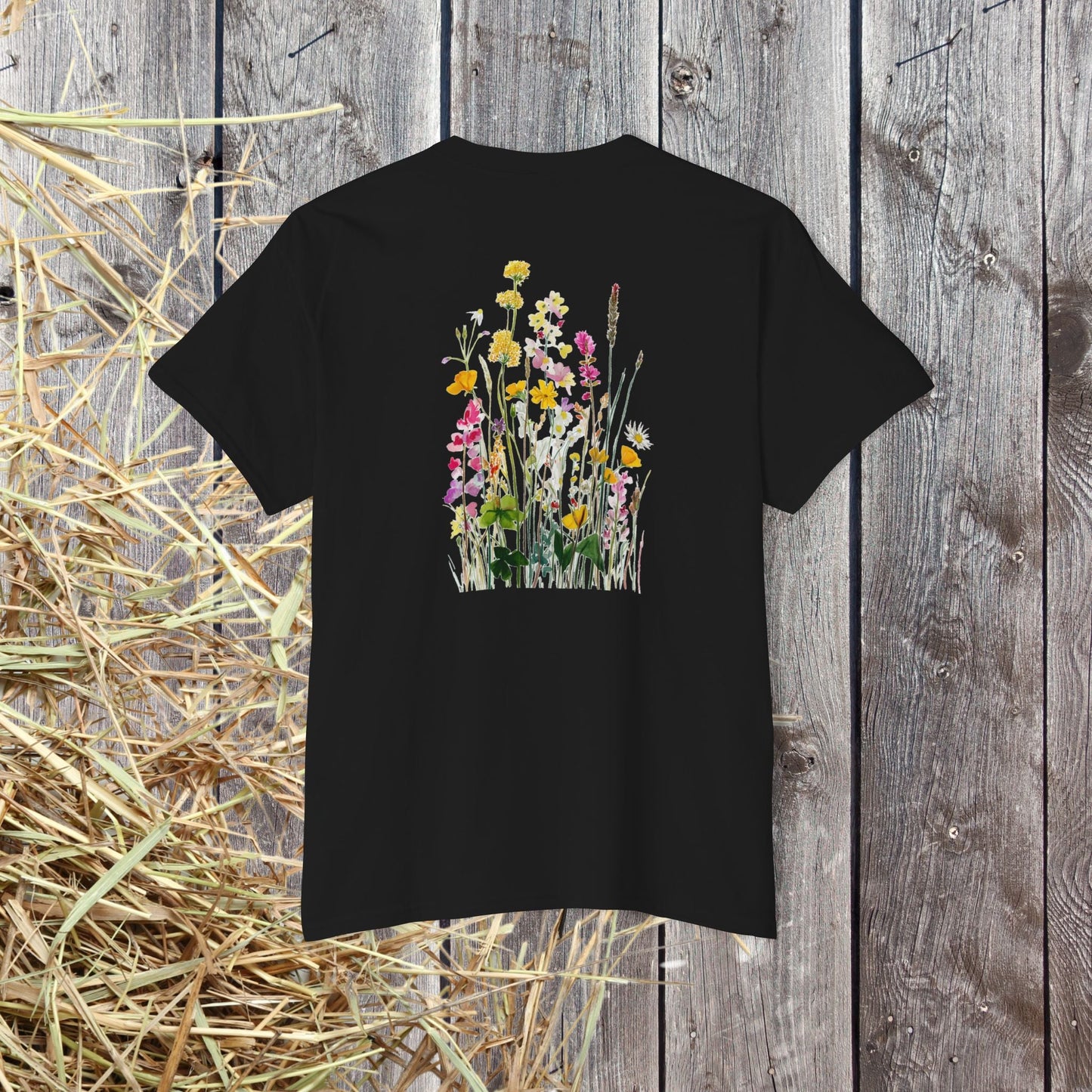 Pocket Full of Sunshine Shirt β Wildflower Pocket Tee, Nature Lover Gift, Floral Back - FlooredByArt