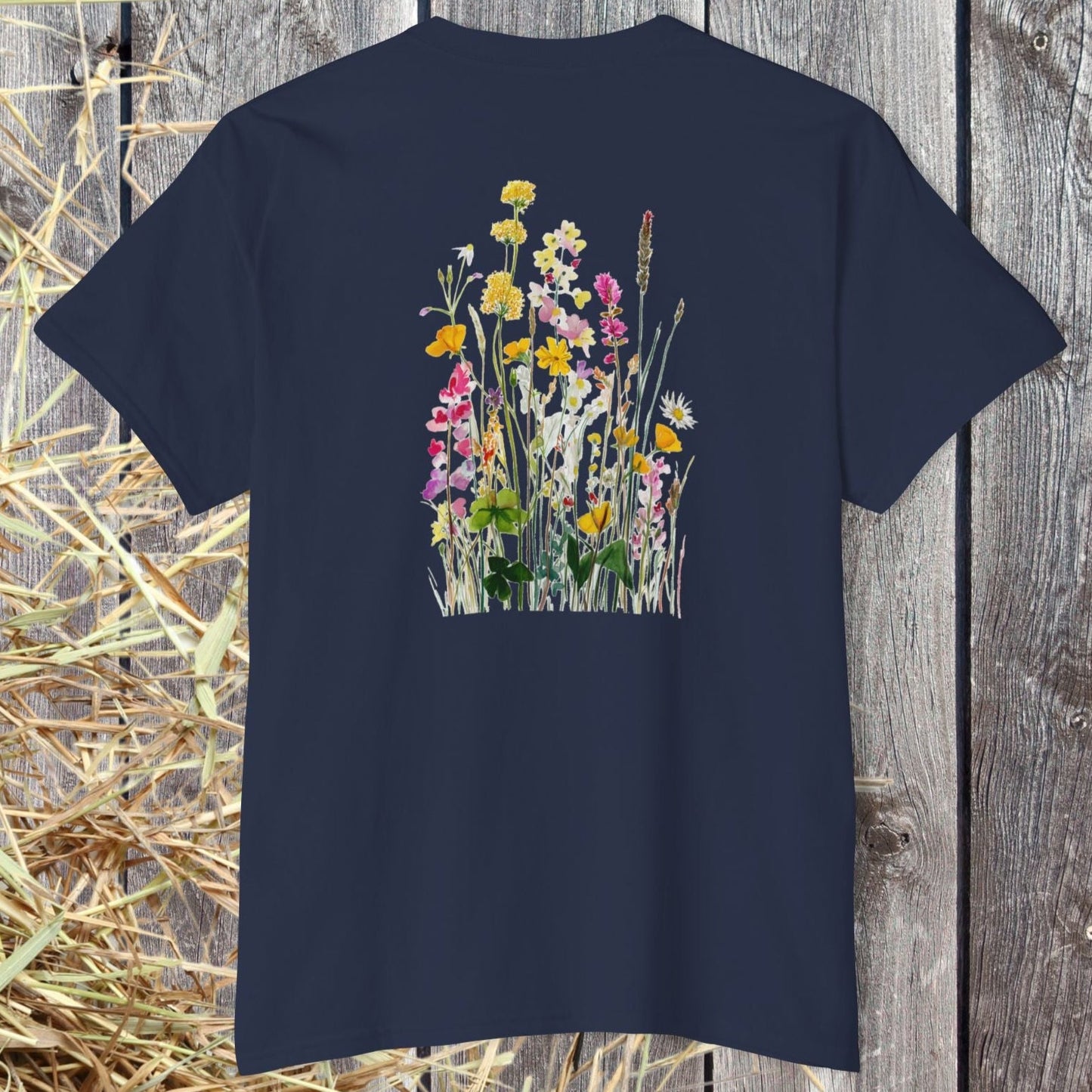 Pocket Full of Sunshine Shirt β Wildflower Pocket Tee, Nature Lover Gift, Floral Back - FlooredByArt