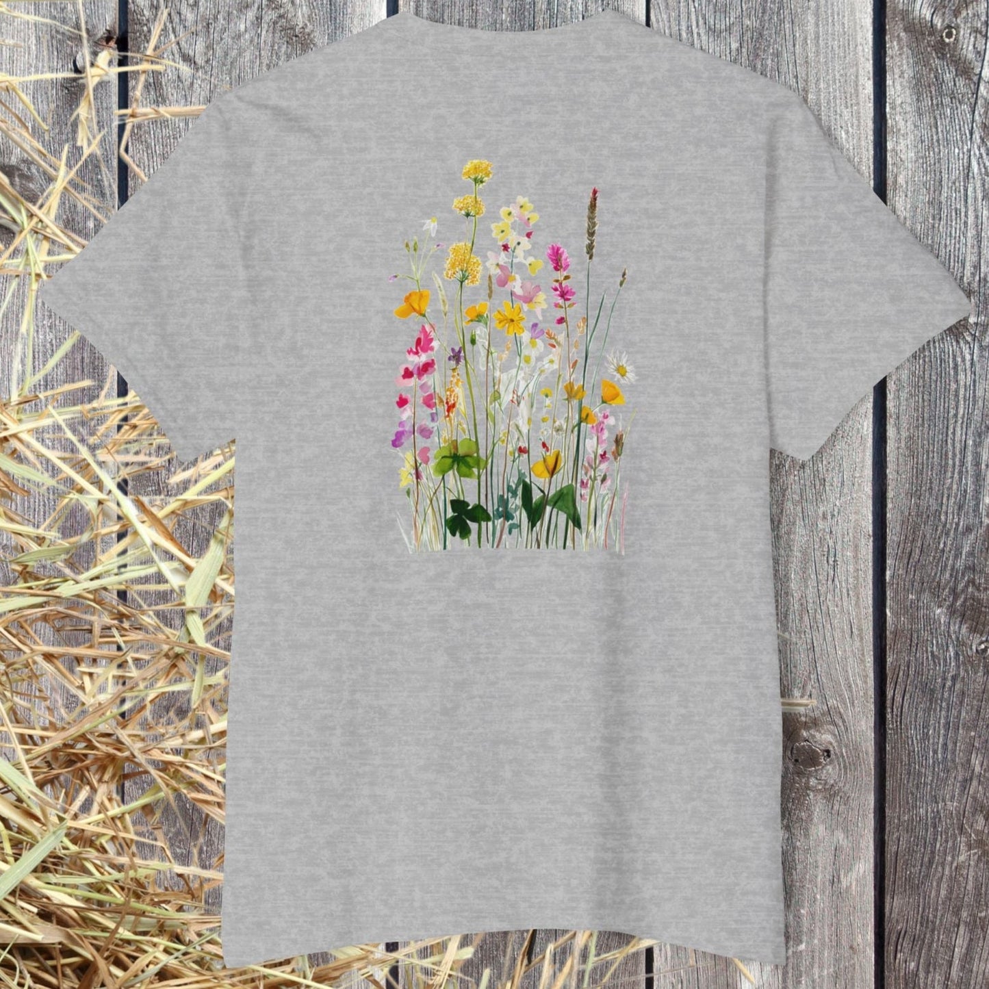 Pocket Full of Sunshine Shirt β Wildflower Pocket Tee, Nature Lover Gift, Floral Back - FlooredByArt