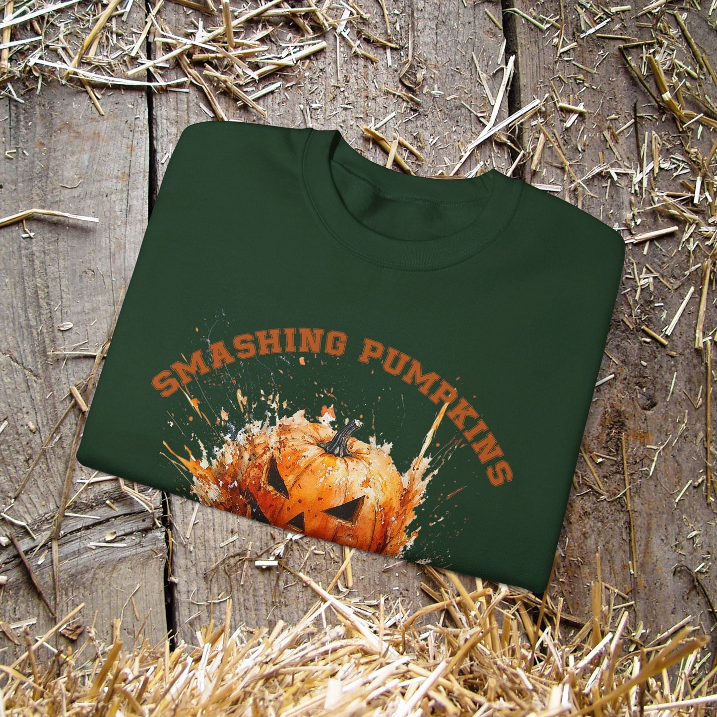 Retro Halloween Pumpkin Sweatshirt, FUN Smashing Pumpkin, Jack o Latern Halloween Sweater - FlooredByArt