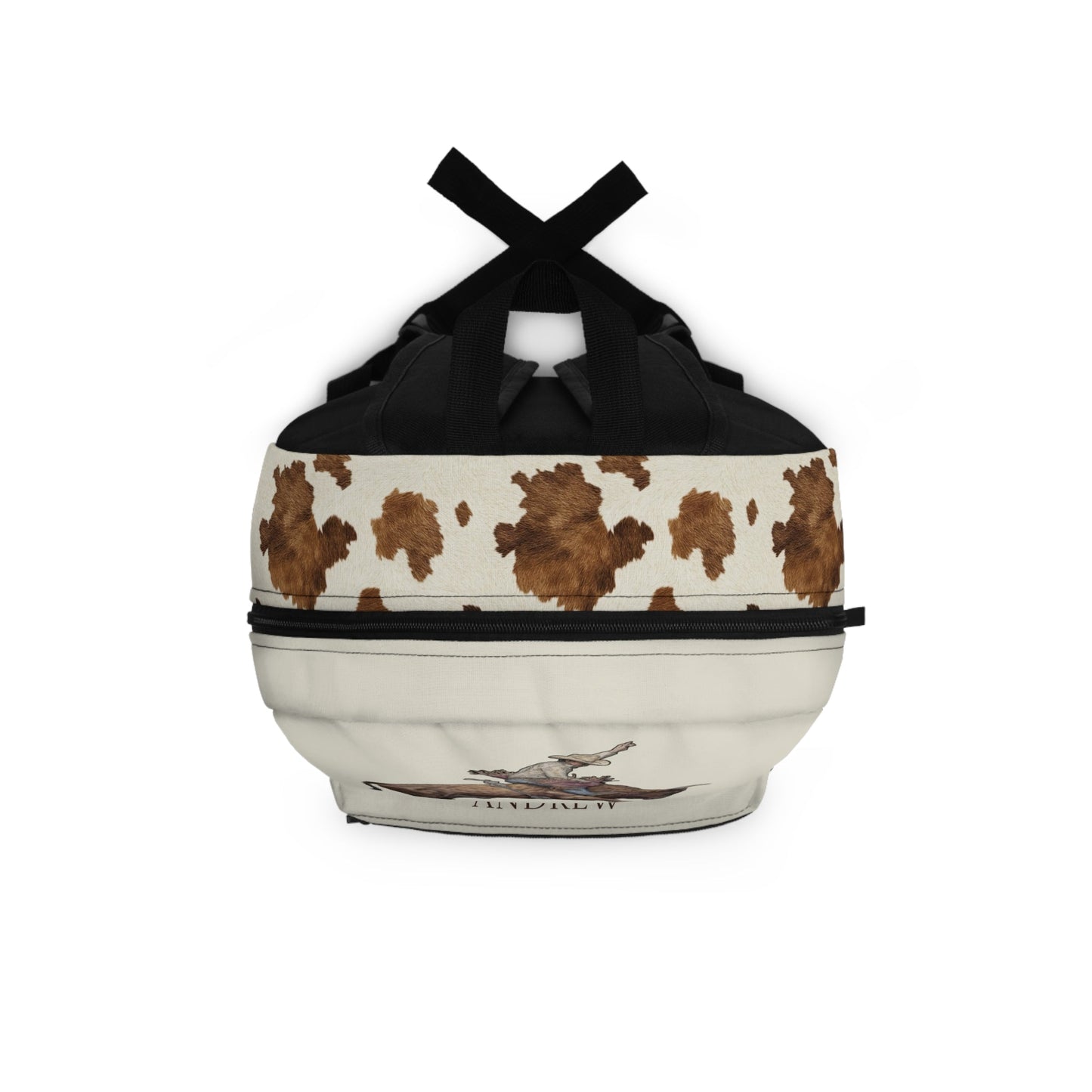 Rodeo Cowboy Backpack | Personalized School Bag, Western Style, Gifts for Rodeo Lovers, Unique Cow Print Design - FlooredByArt