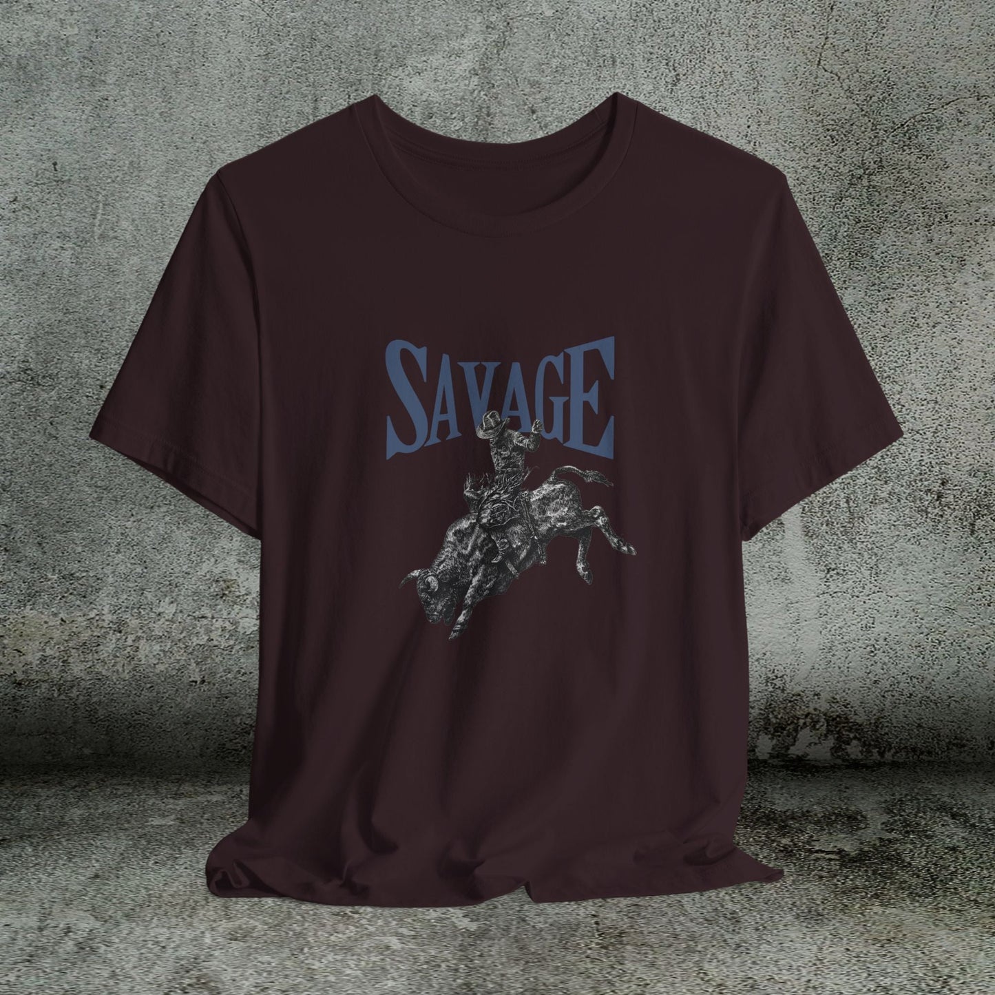 SAVAGE Bull Rider T-Shirt β Bella + Canvas Cowboy Rodeo Tee, Western Country Shirt for Men - FlooredByArt