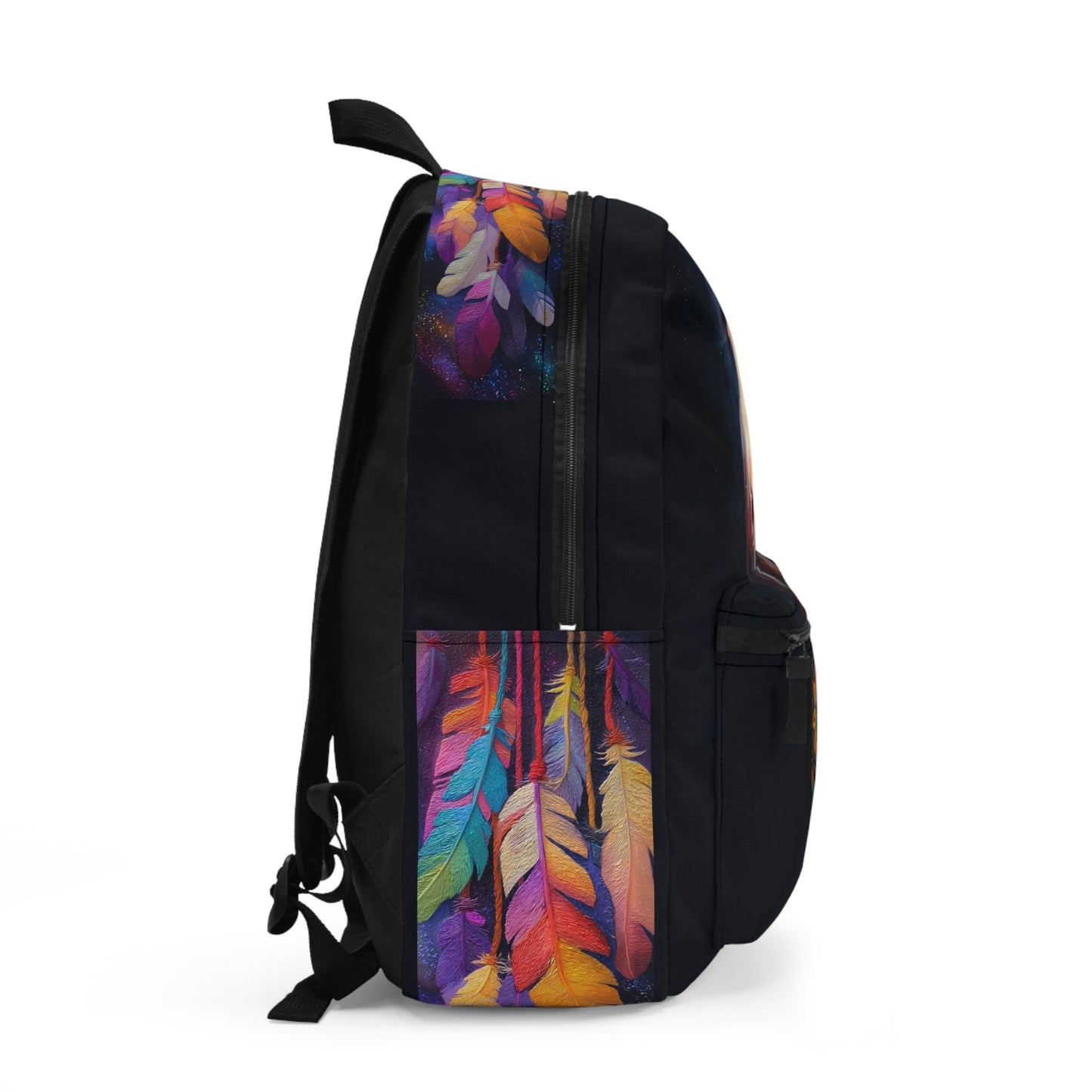 Spirit Horse Backpack, Native American Style Bookbag, Colorful Feathered Horse Bag, Horse Lover Gift - FlooredByArt