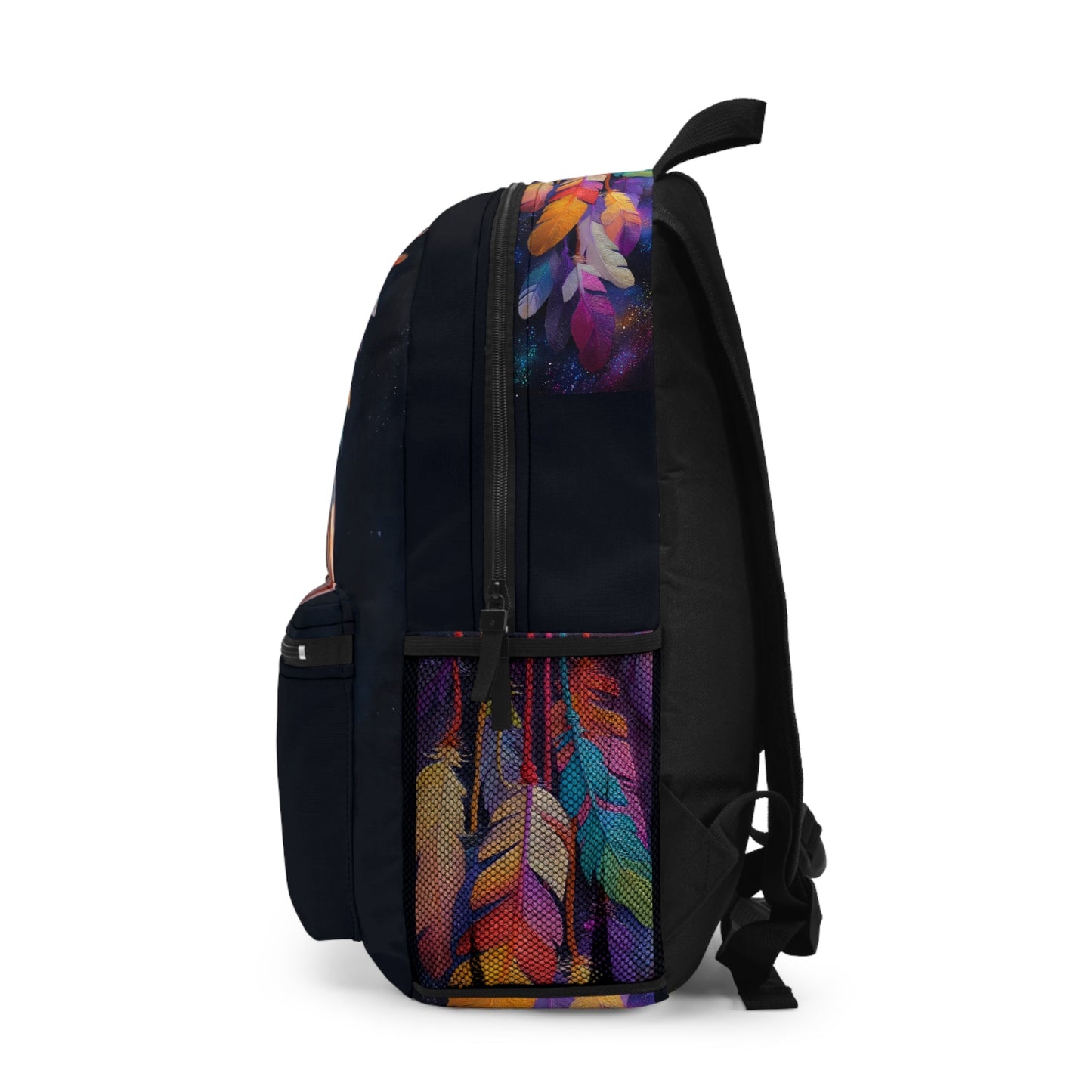 Spirit Horse Backpack, Native American Style Bookbag, Colorful Feathered Horse Bag, Horse Lover Gift - FlooredByArt