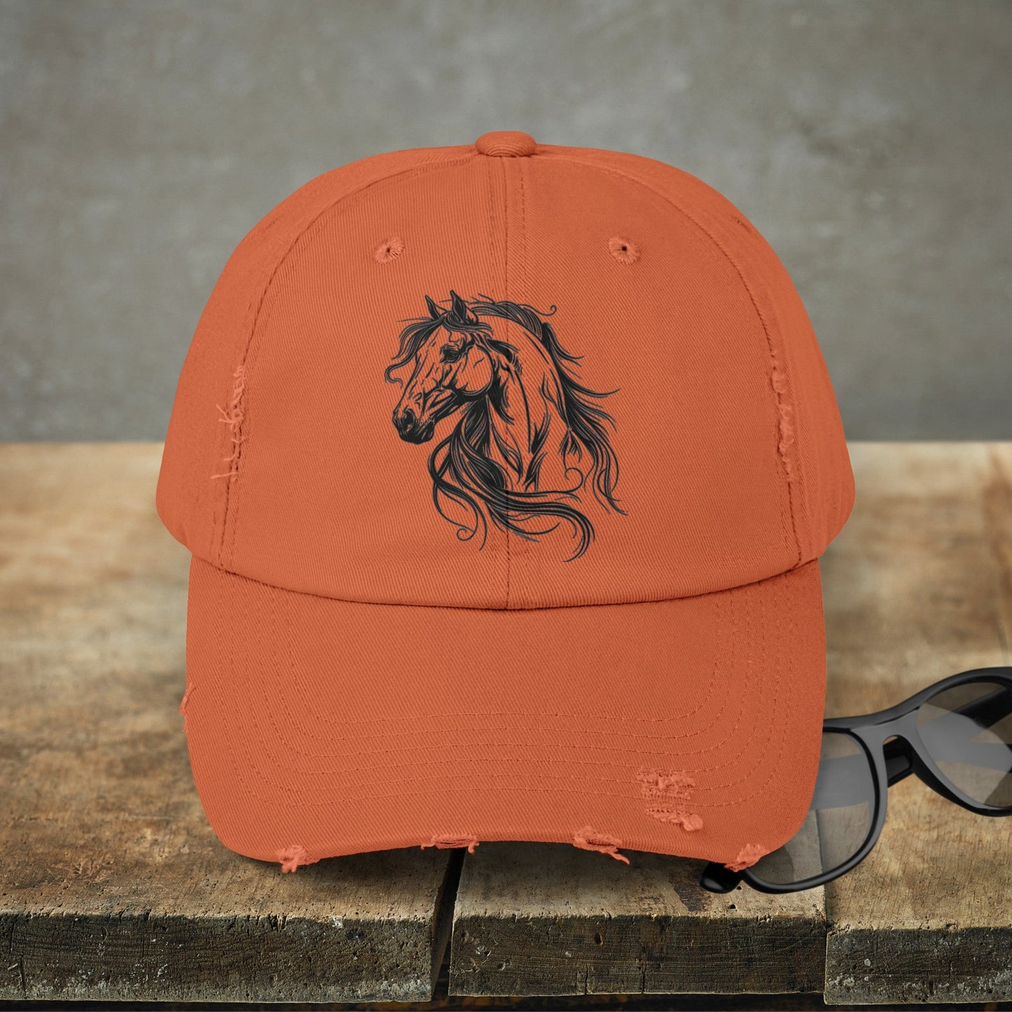 Spirited Horse Hat Cap, Horse Art Baseball Style Cap of Horse Head, Horse Mom Art Hat, Cowgirl Cowboy Hat, Perfect Gift for Mom, Dad Horse - FlooredByArt