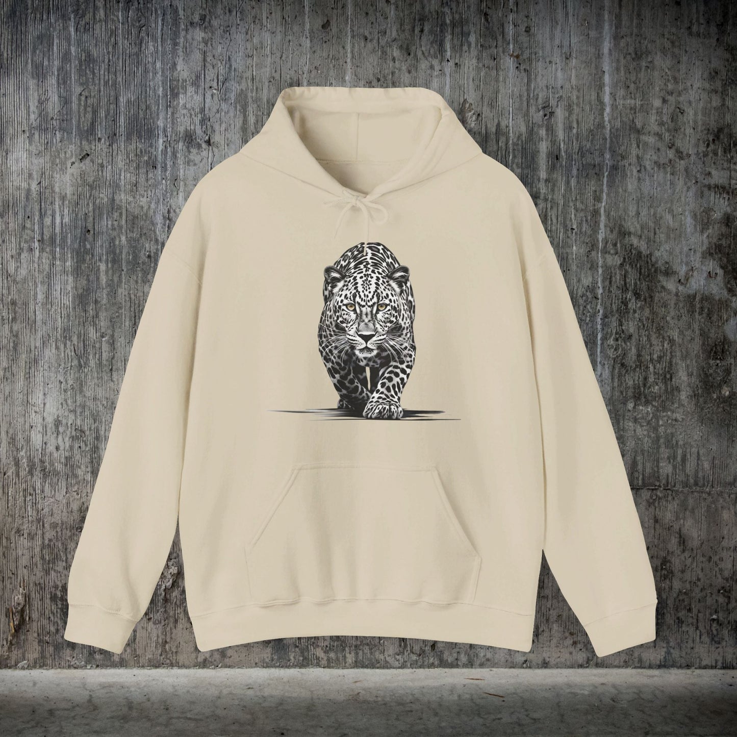 Stalking Leopard Pullover Hoodie Sweatshirt Wildlife Preservation - FlooredByArt