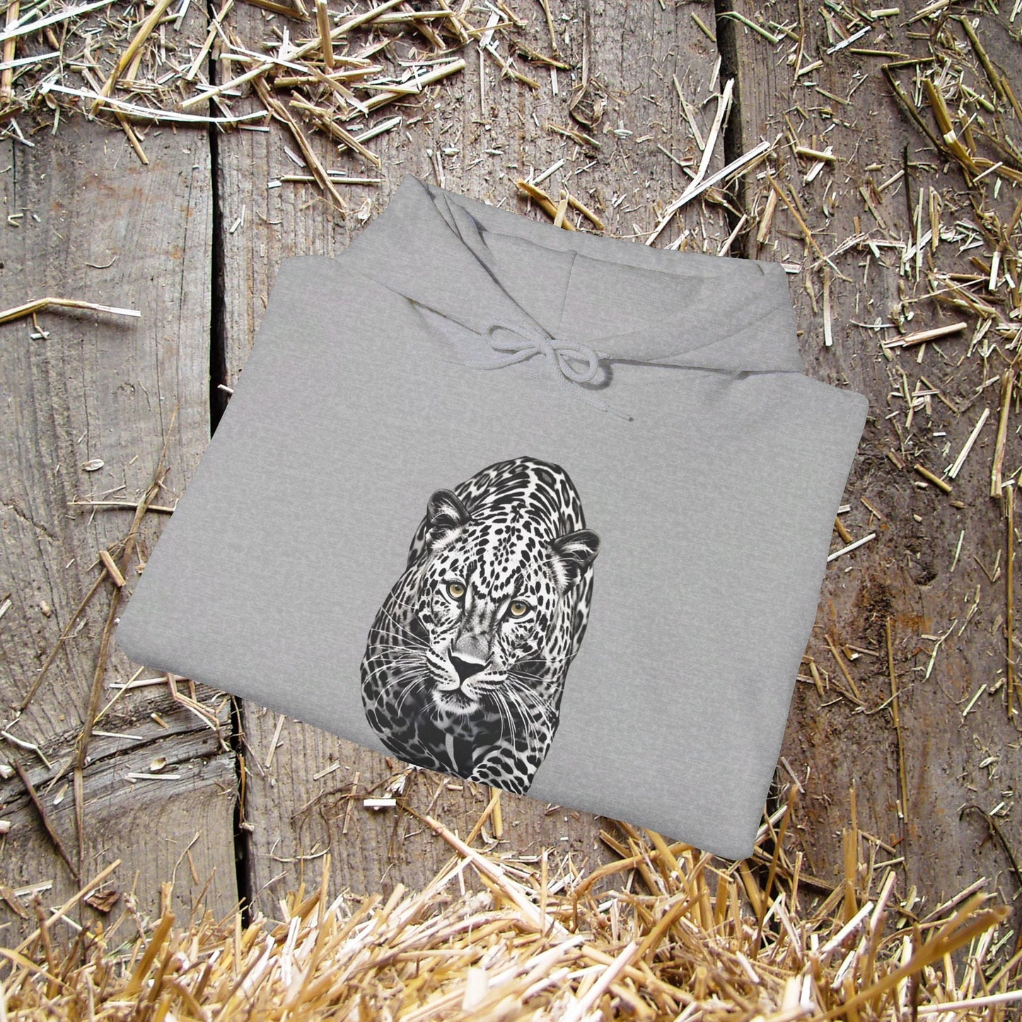 Stalking Leopard Pullover Hoodie Sweatshirt Wildlife Preservation - FlooredByArt