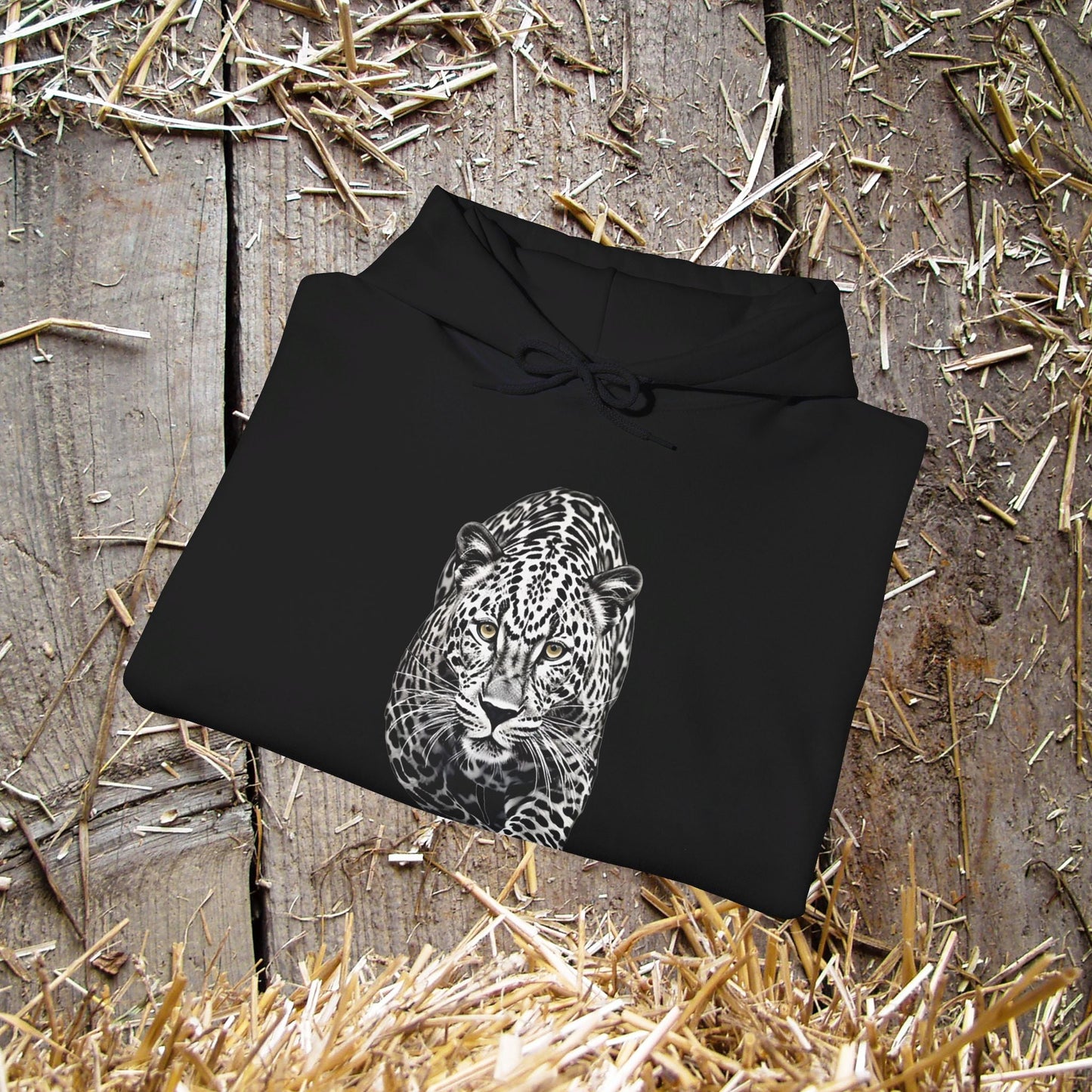 Stalking Leopard Pullover Hoodie Sweatshirt Wildlife Preservation - FlooredByArt