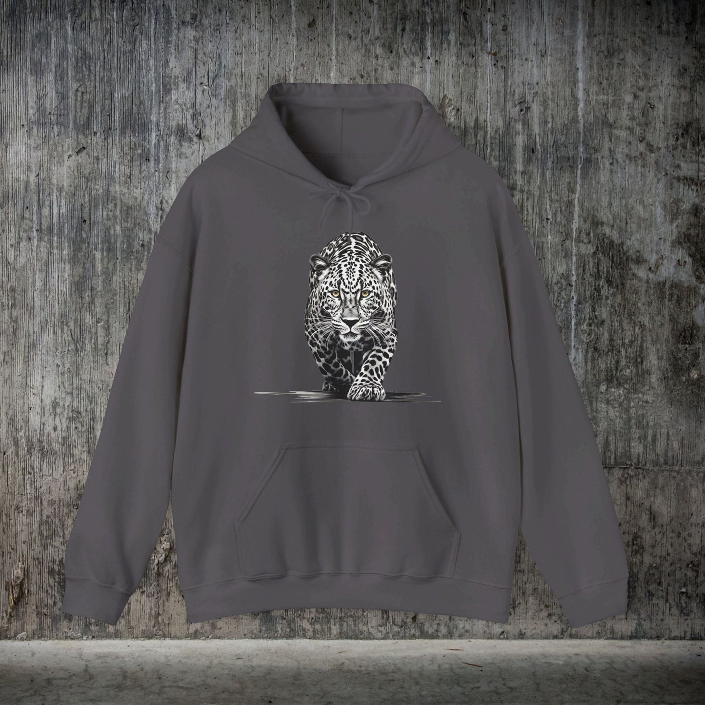 Stalking Leopard Pullover Hoodie Sweatshirt Wildlife Preservation - FlooredByArt