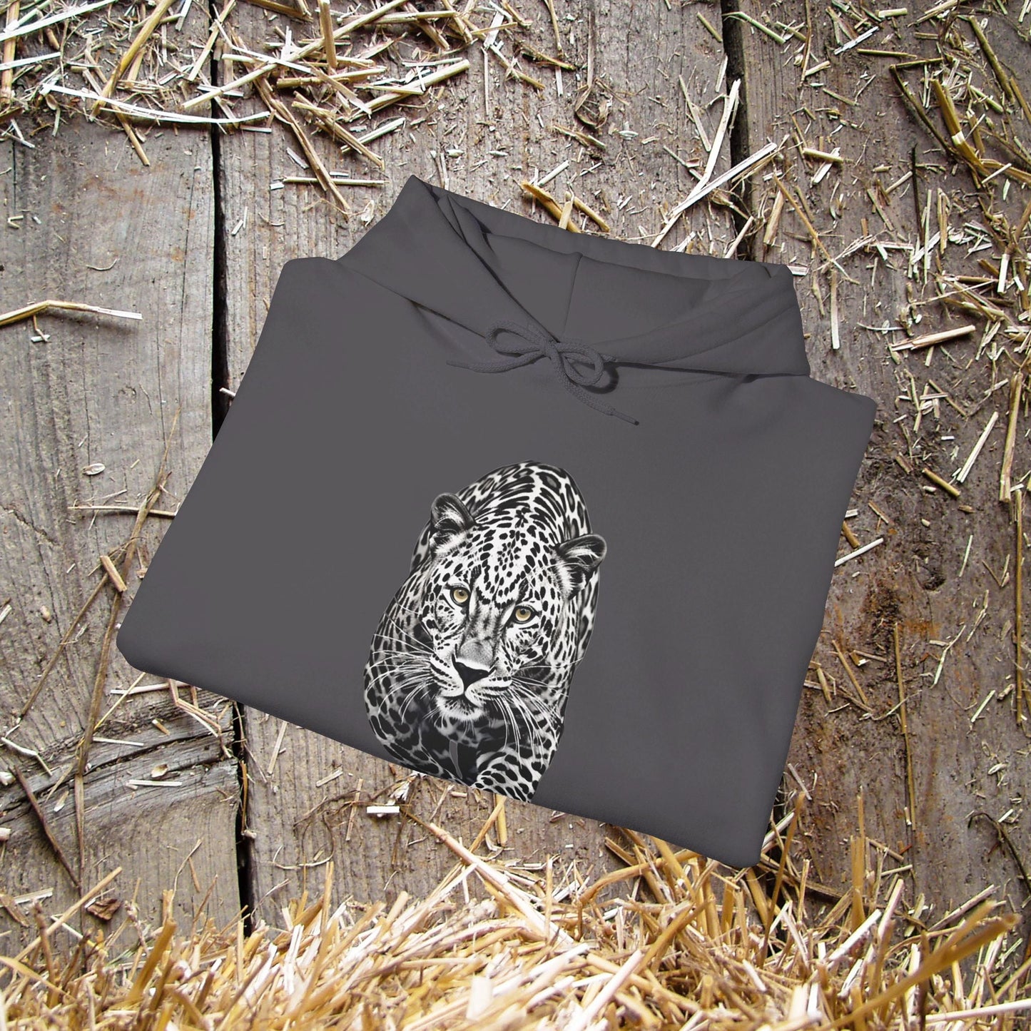 Stalking Leopard Pullover Hoodie Sweatshirt Wildlife Preservation - FlooredByArt