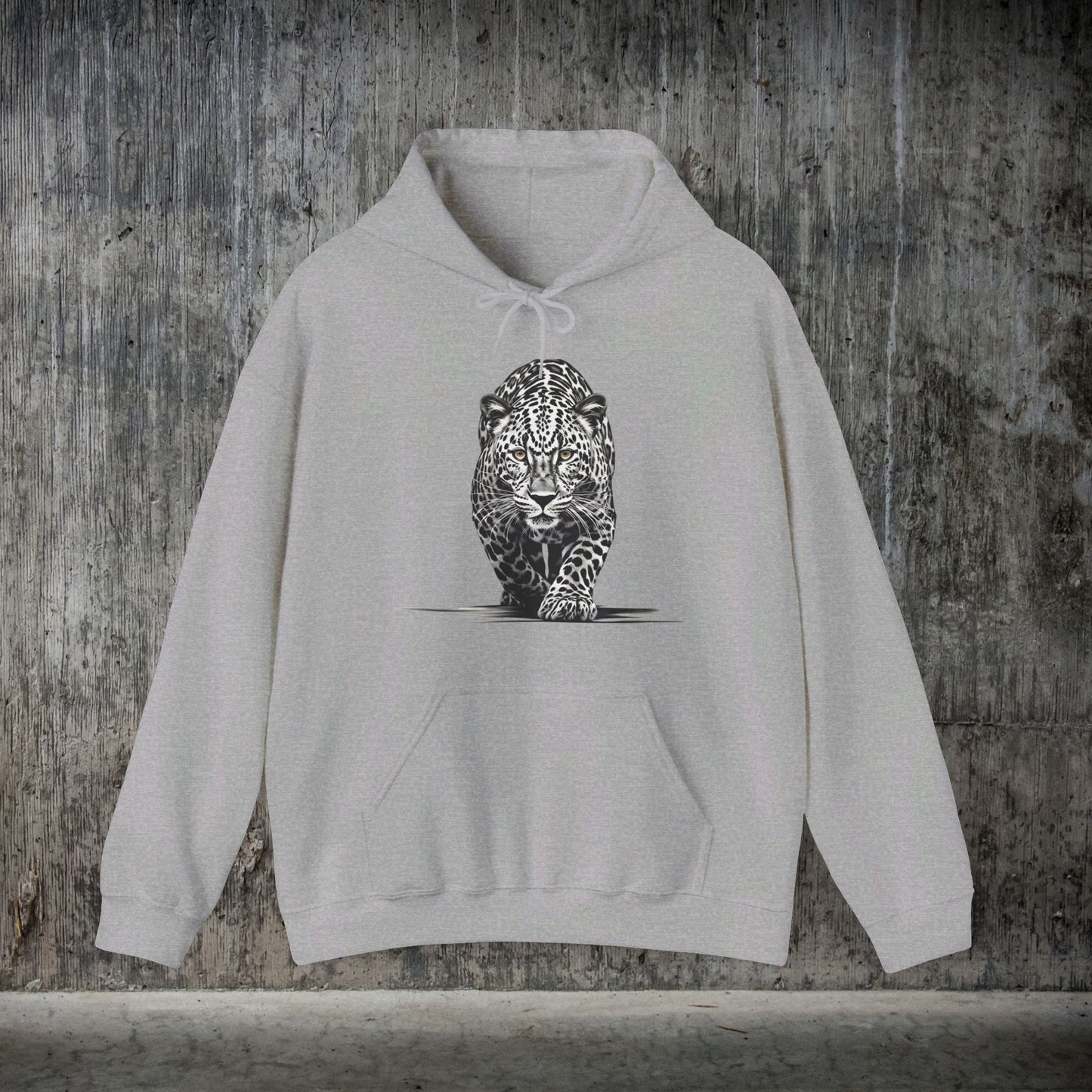 Stalking Leopard Pullover Hoodie Sweatshirt Wildlife Preservation - FlooredByArt
