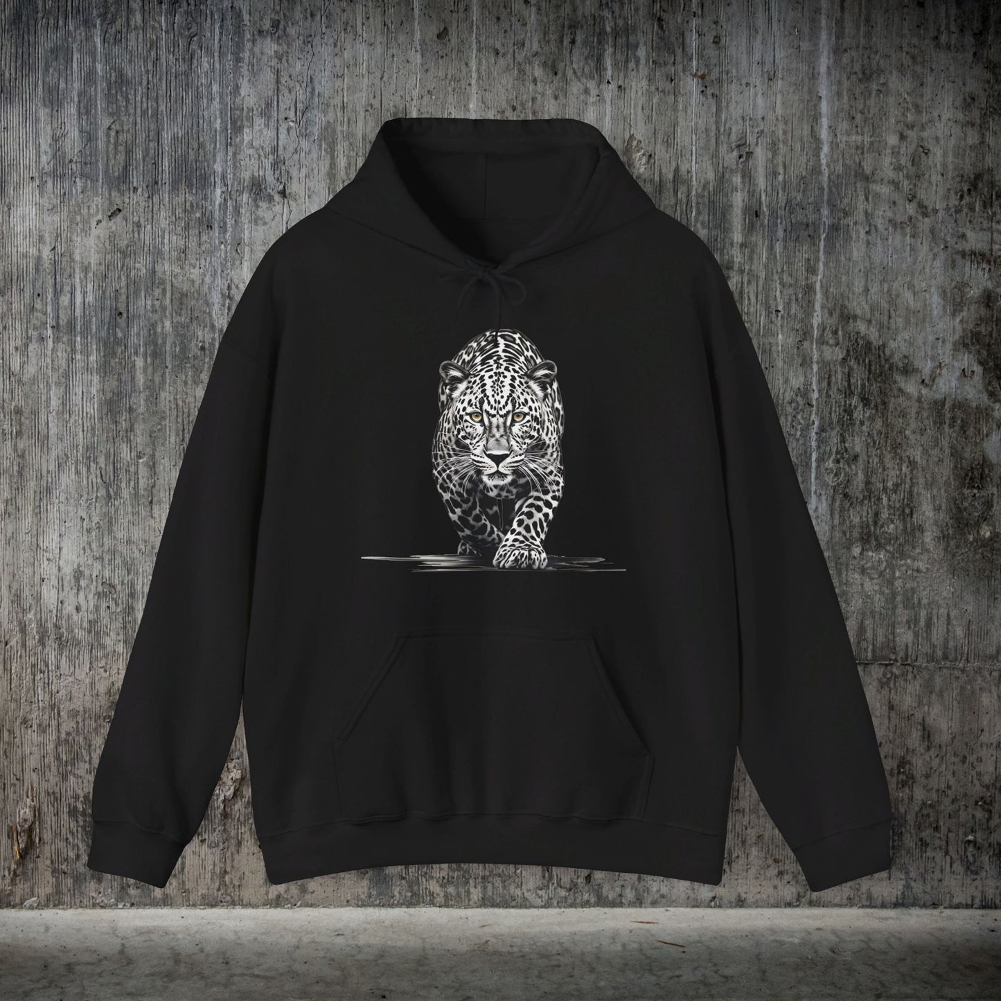 Stalking Leopard Pullover Hoodie Sweatshirt Wildlife Preservation - FlooredByArt
