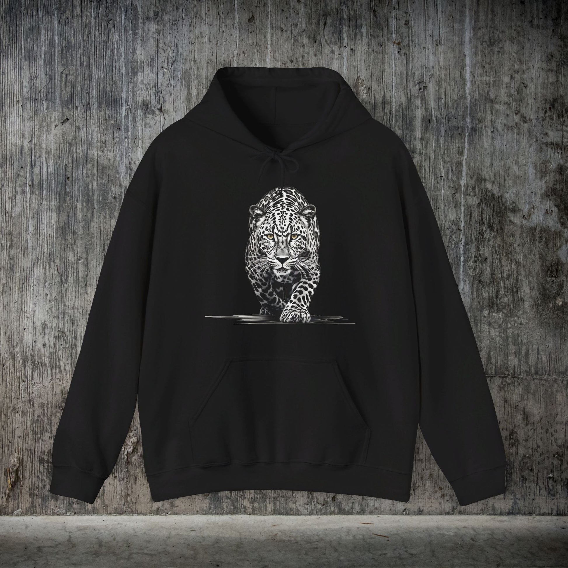 Stalking Leopard Pullover Hoodie Sweatshirt Wildlife Preservation - FlooredByArt