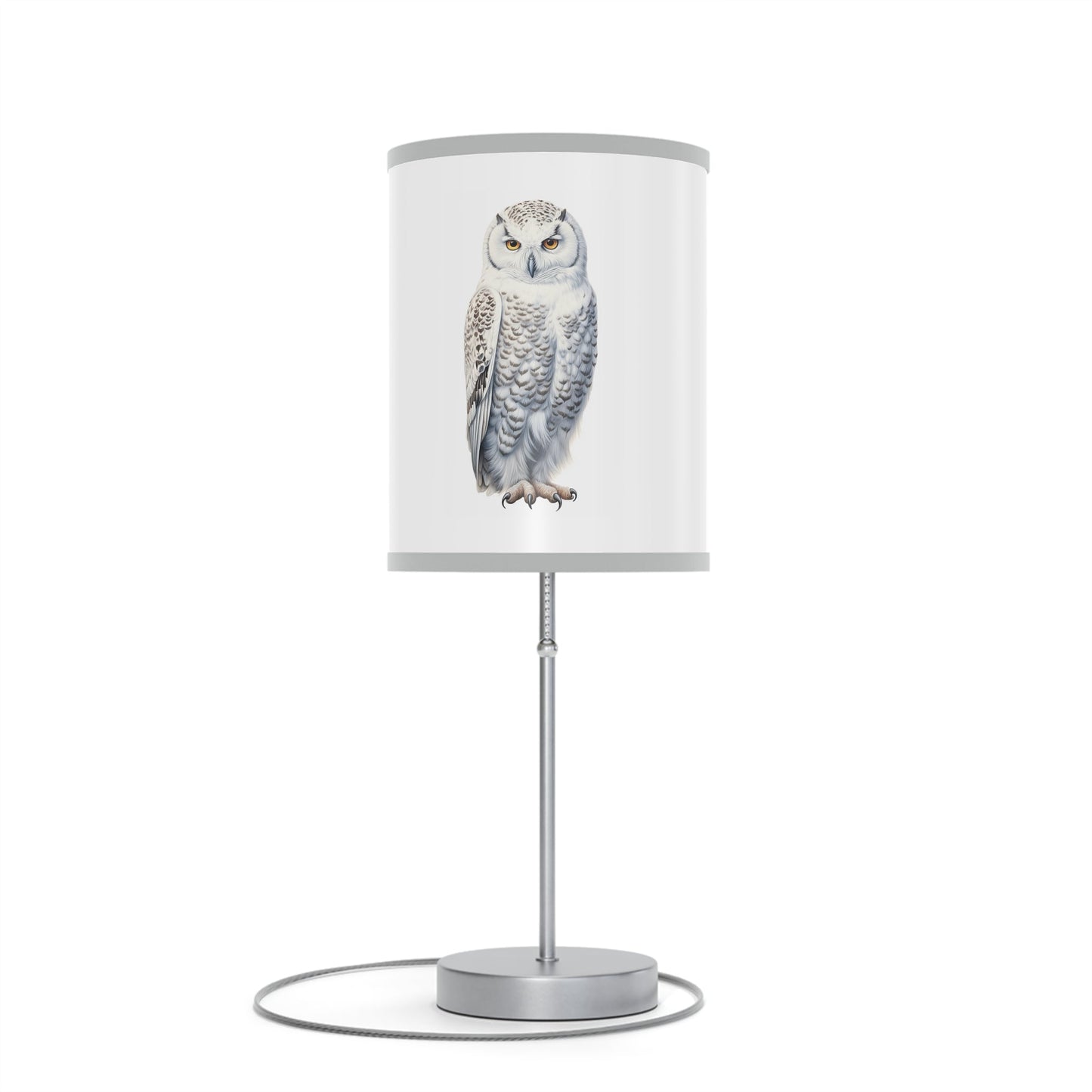 Three Unique Owl Drawings on Desk Lamp, Rustic Decorator Owl Lamp, Birders Decor - FlooredByArt
