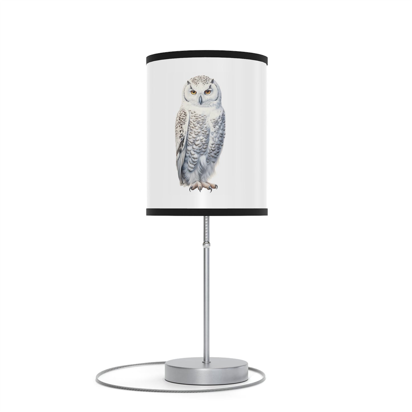 Three Unique Owl Drawings on Desk Lamp, Rustic Decorator Owl Lamp, Birders Decor - FlooredByArt